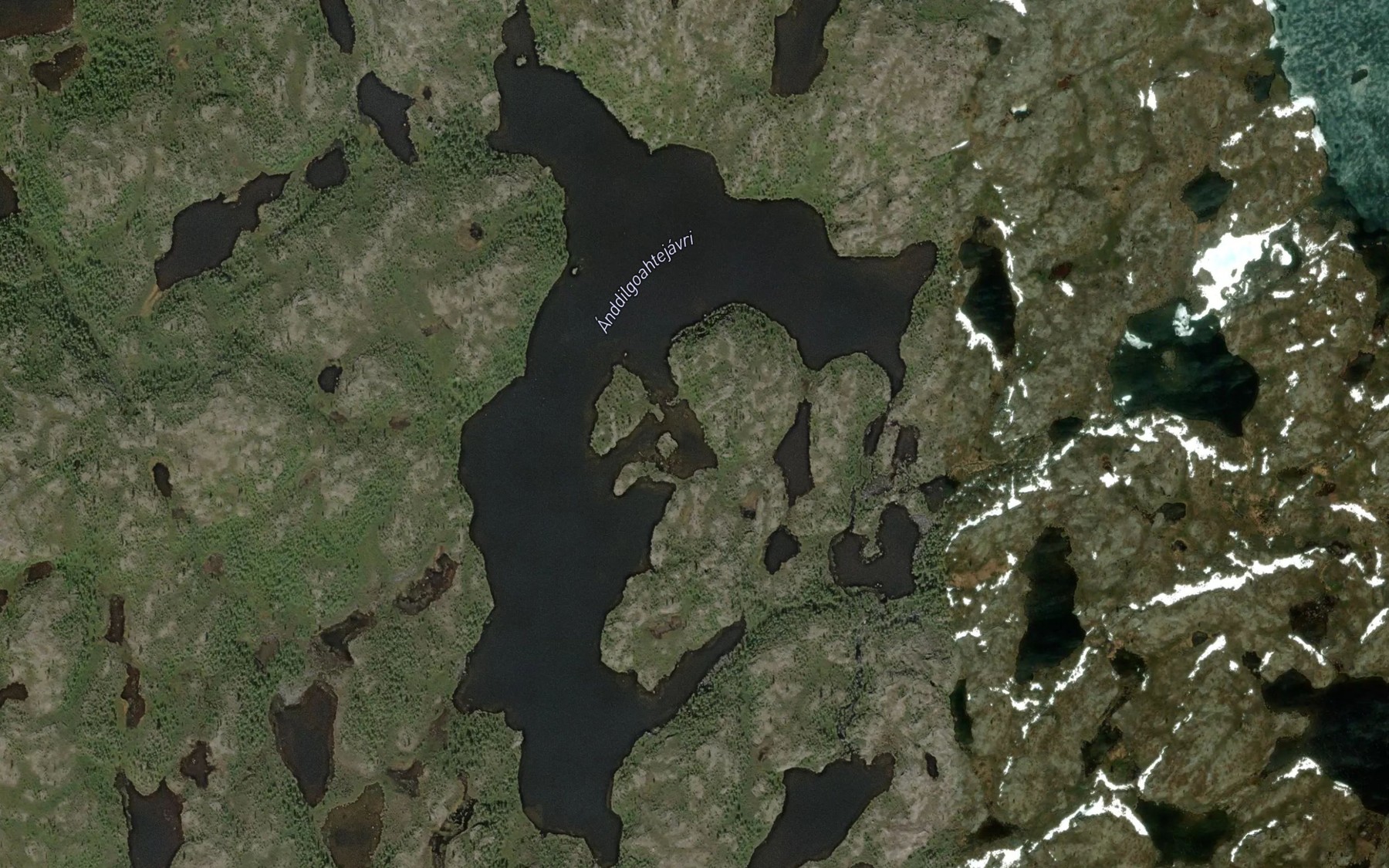 Satellite map of the Andilgoattejavri