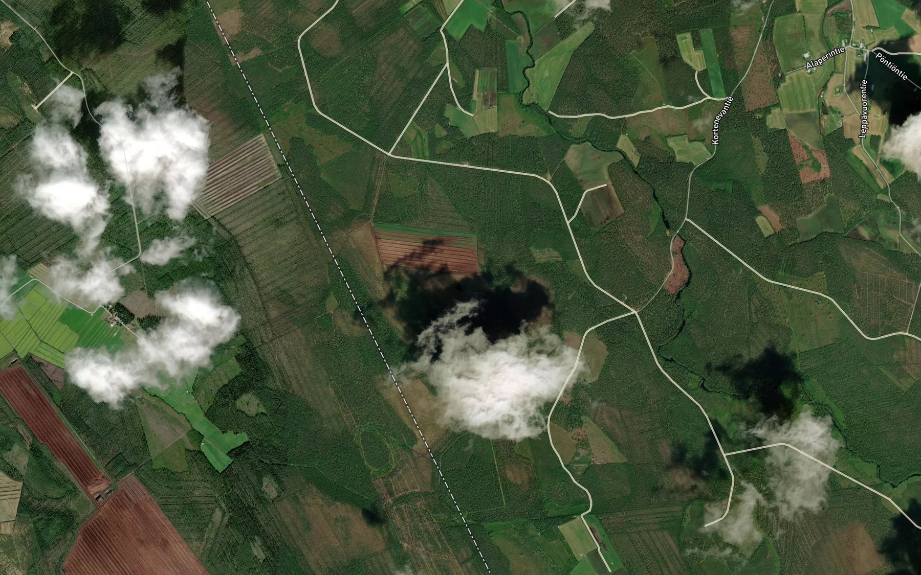 Satellite map of the Karjalampi