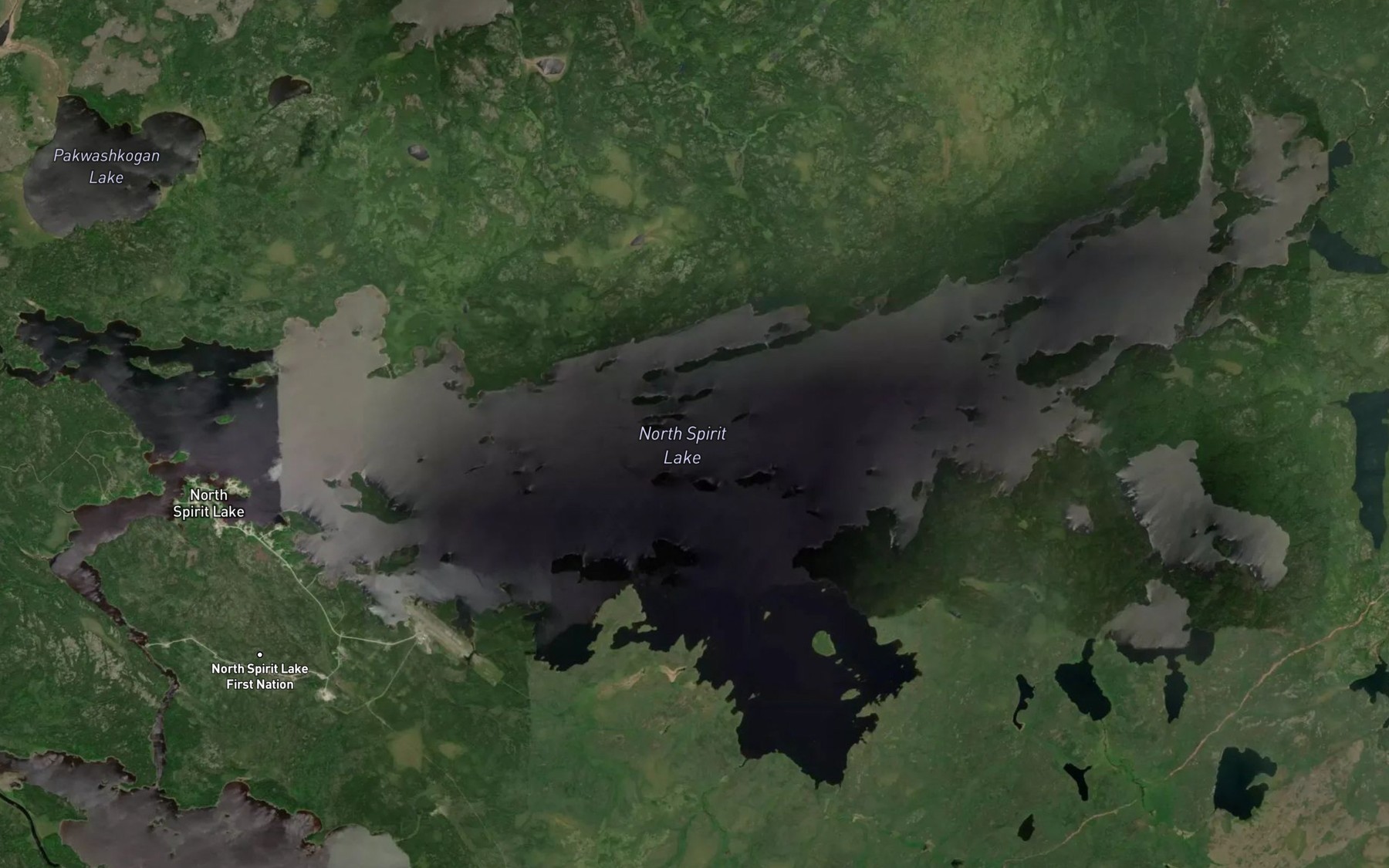 Satellite map of the North Spirit Lake