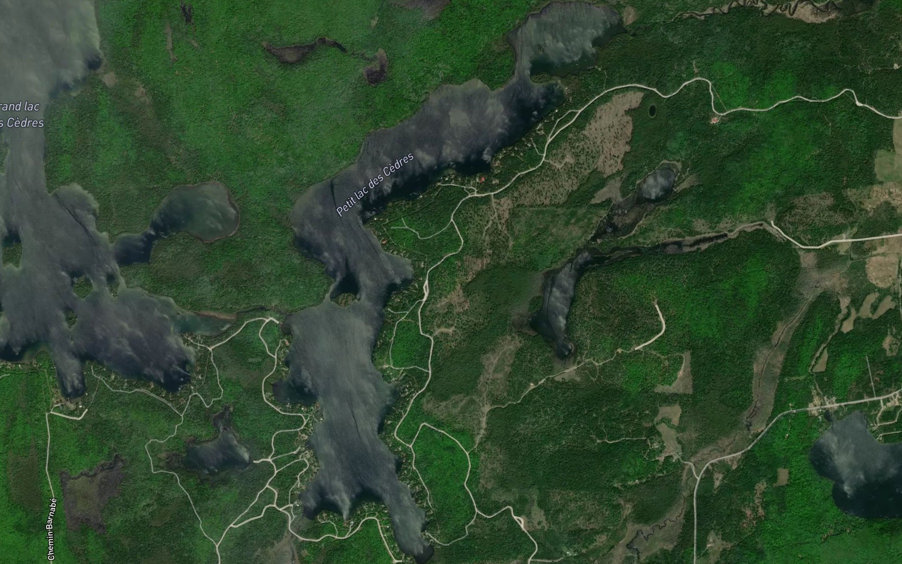 Satellite map of the Petit lac des Cedres