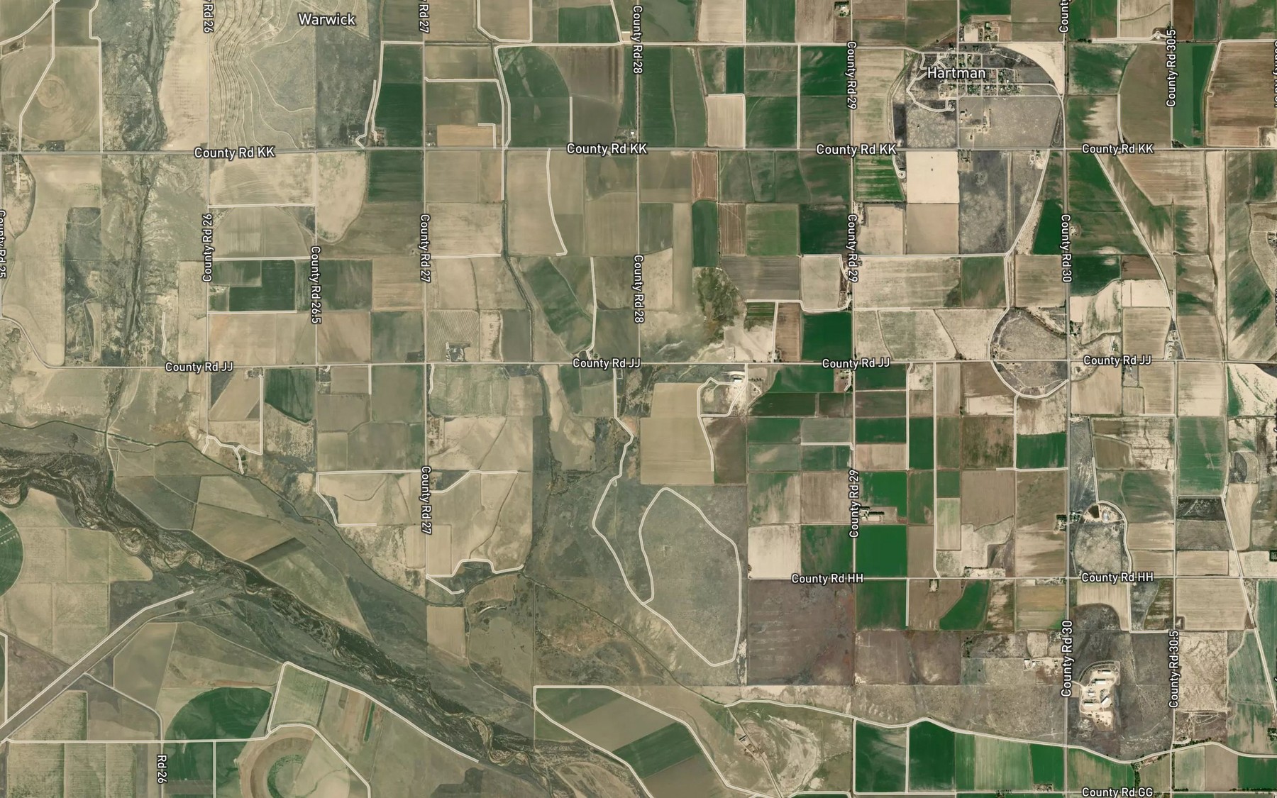 Satellite map of the Verhoeff Reservoir