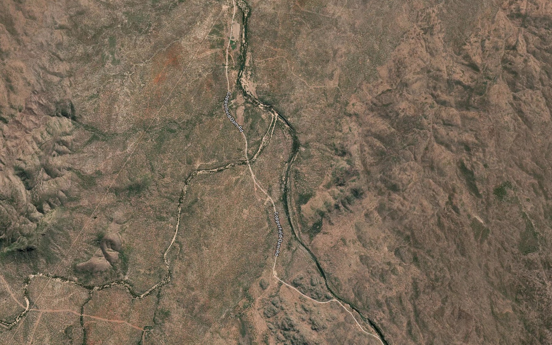 Satellite map of the Christmas Hill Creek