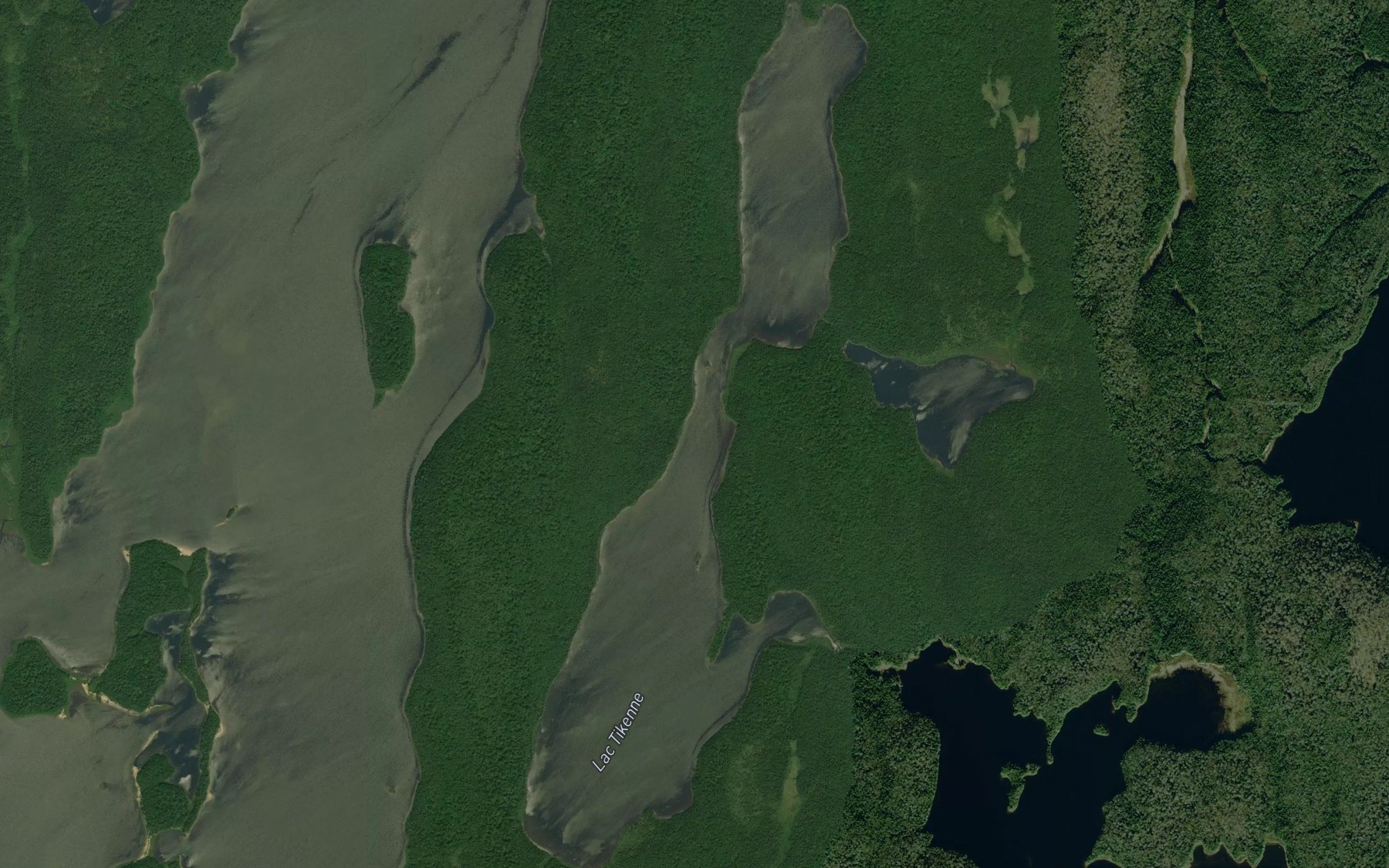 Satellite map of the Lac Tikenne