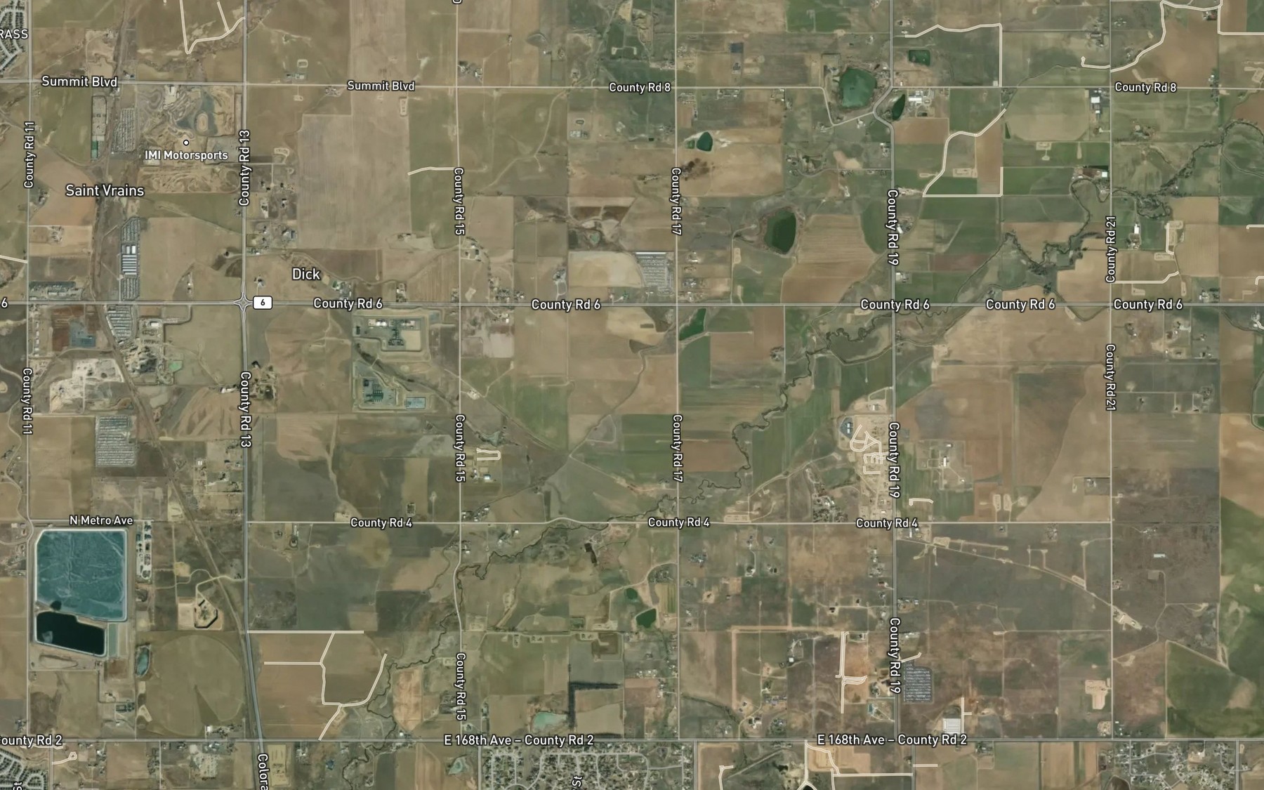Satellite map of the Thompson Ditch