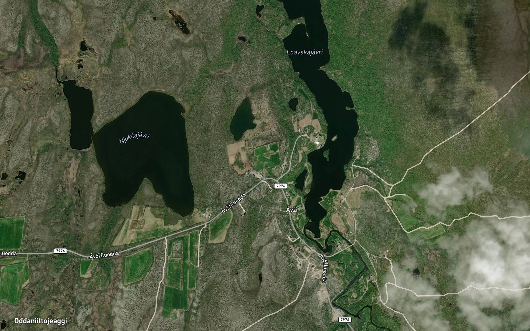 Satellite map of the Vuohppejohkka