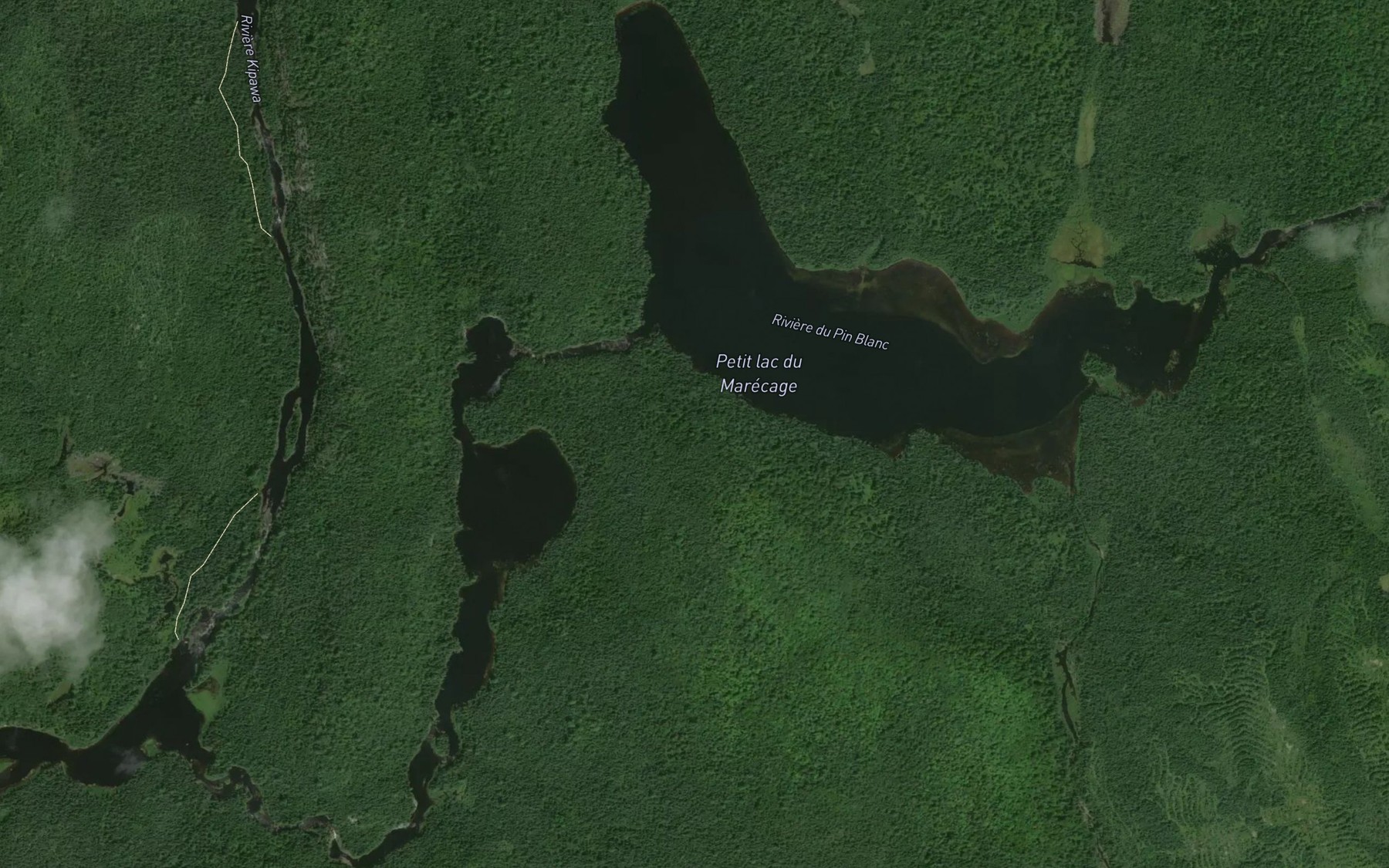 Satellite map of the Petit lac du Marecage