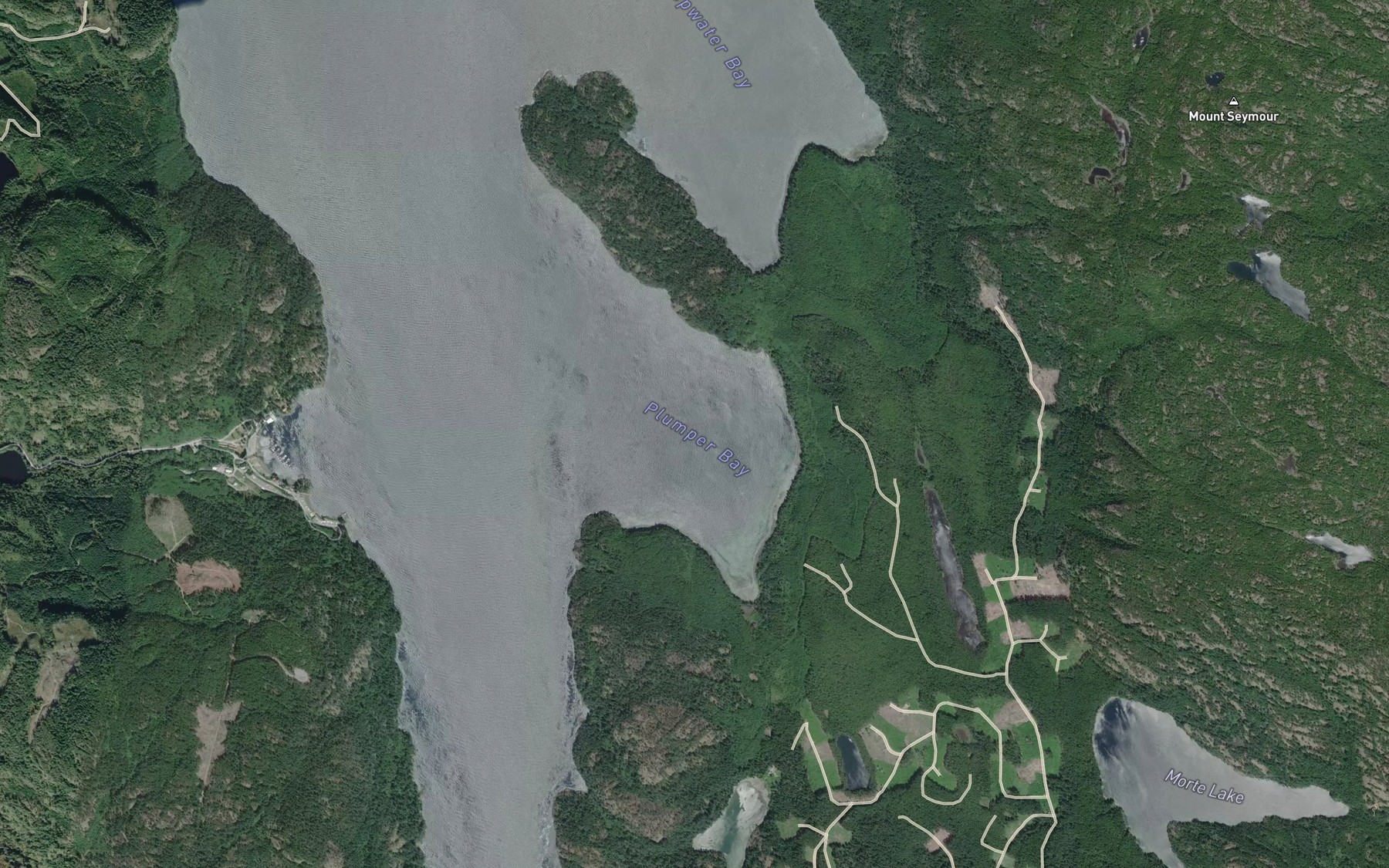 Satellite map of the Plumper Bay