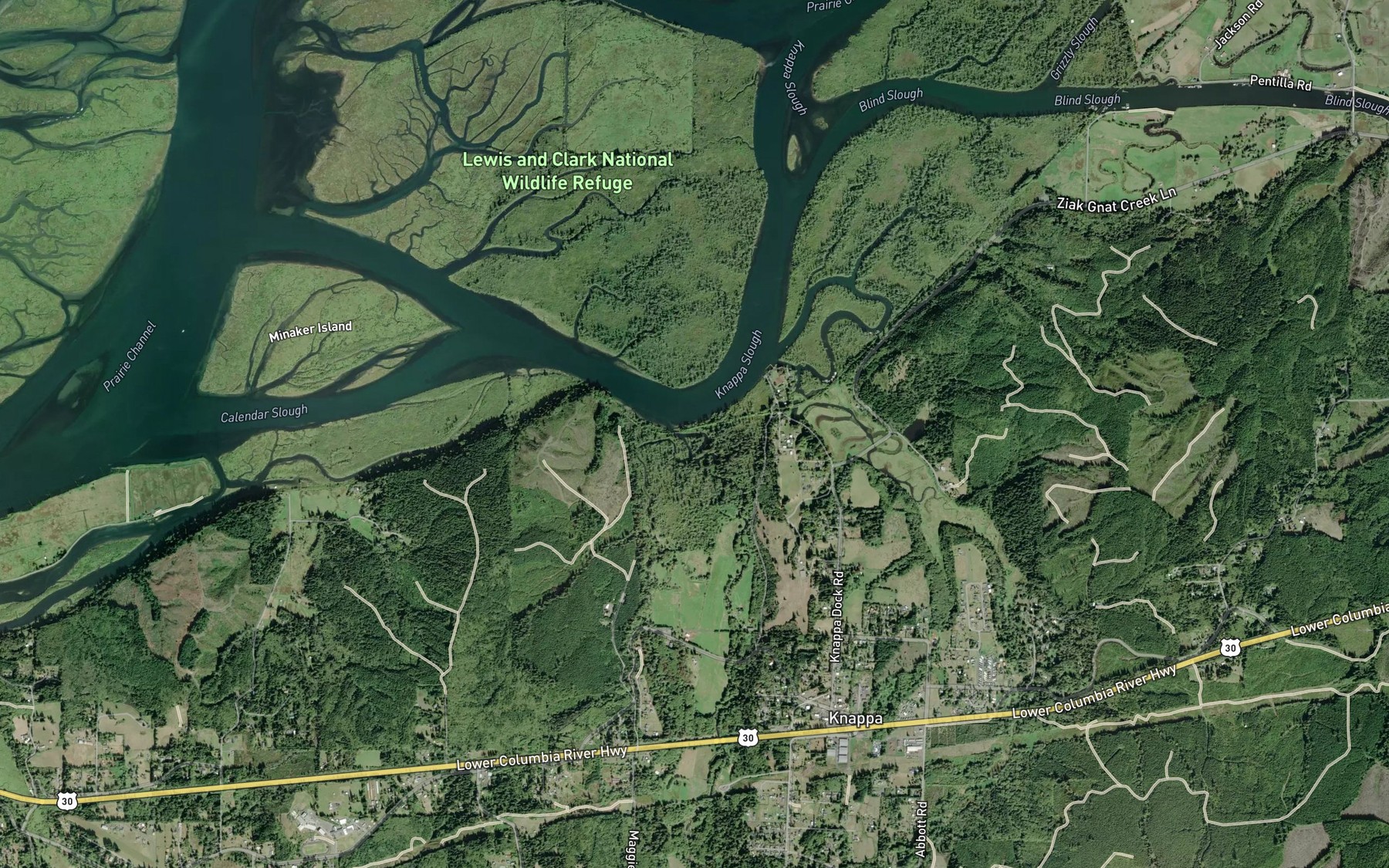 Satellite map of the Little Creek