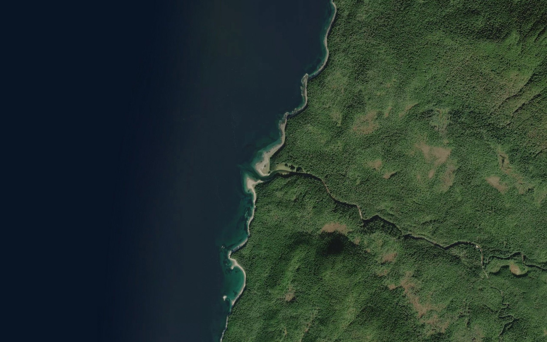 Satellite map of the Fishery Creek