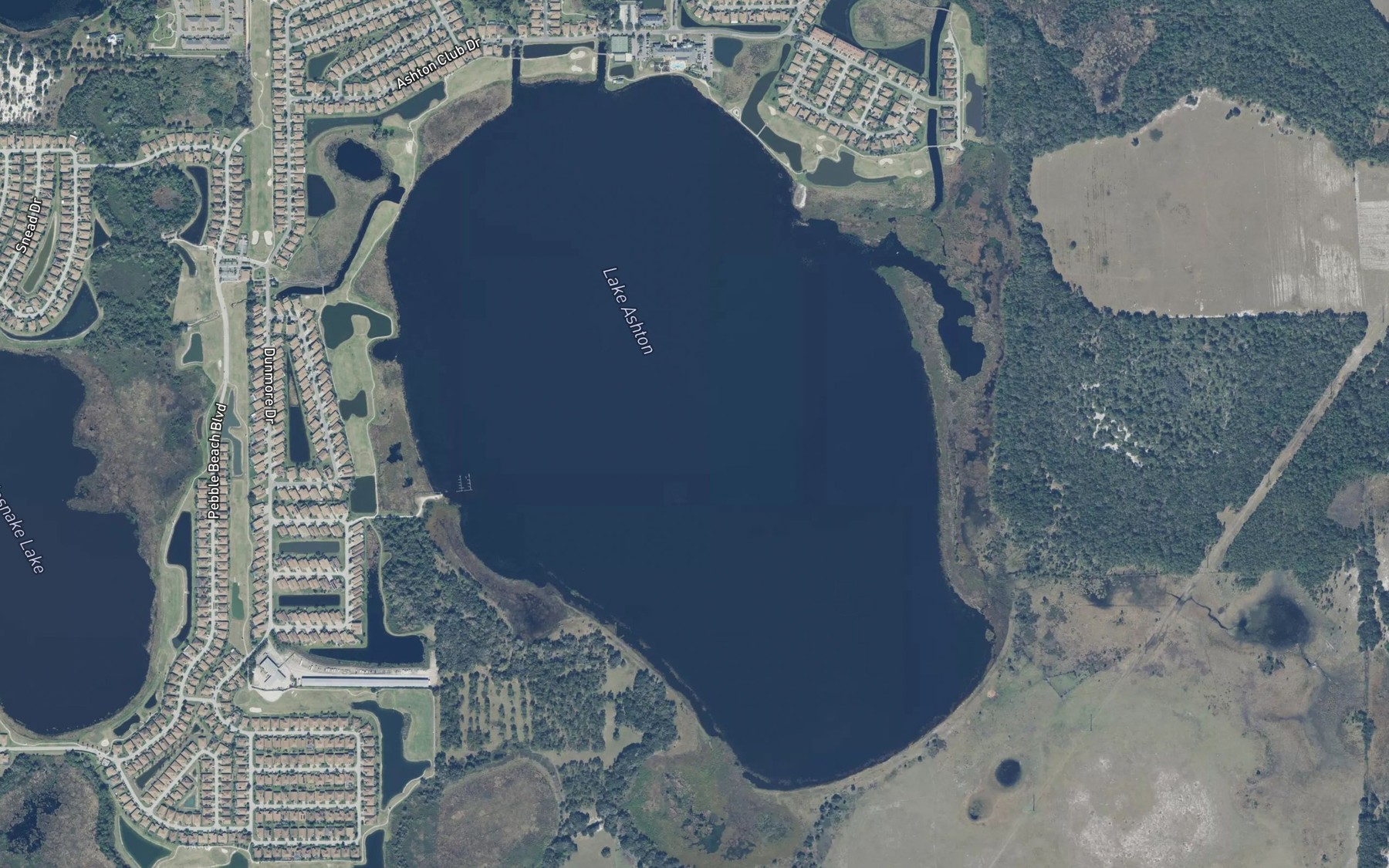 Satellite map of the Lake Ashton