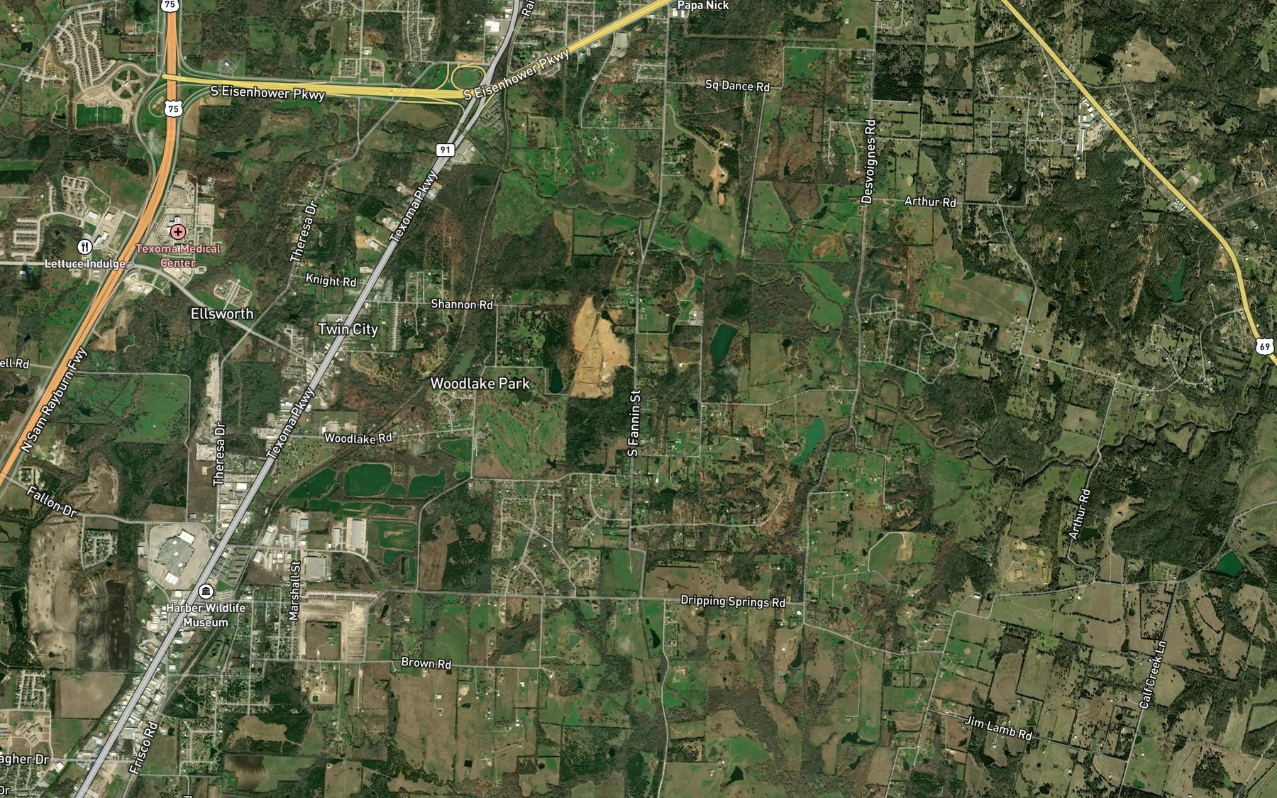 Satellite map of the Soil Conservation Service Site 40 Reservoir