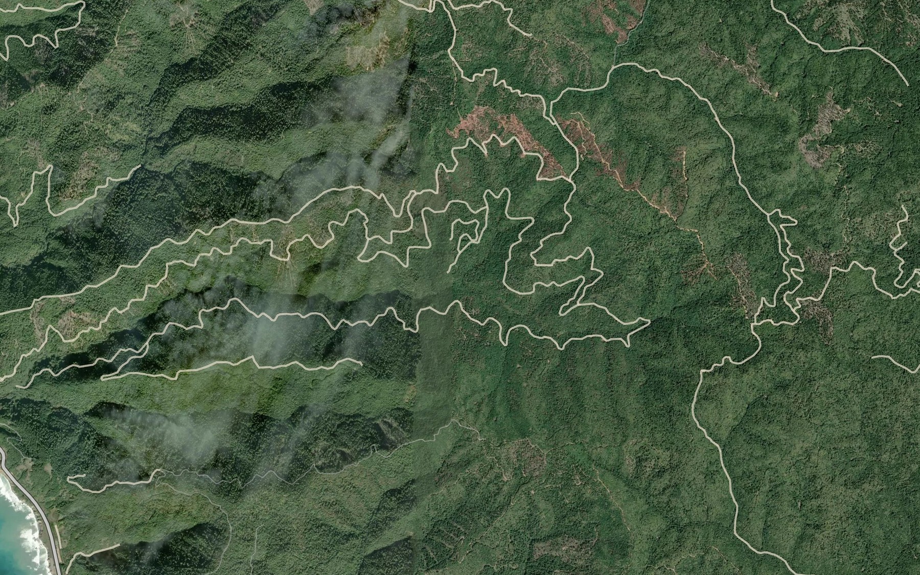 Satellite map of the South Fork Juan Creek