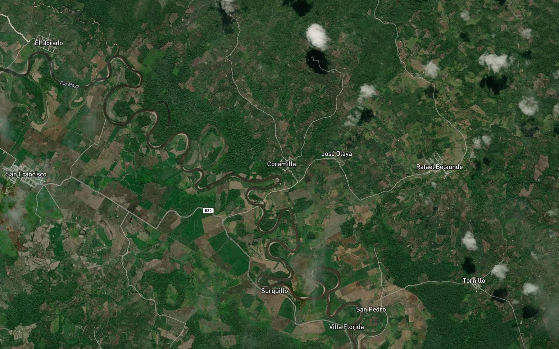 Satellite map of the Quebrada Doradillo