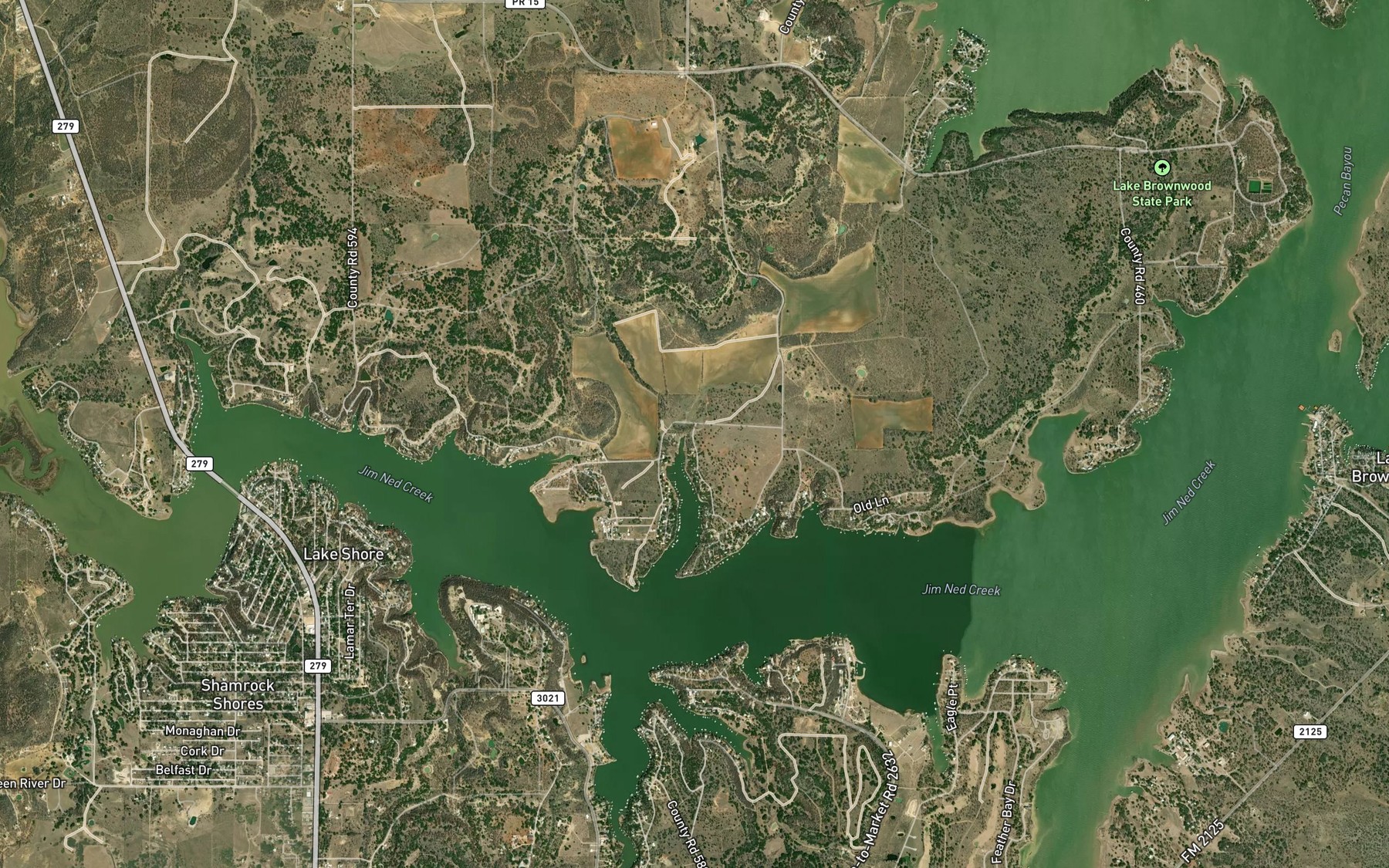 Satellite map of the Keesee Creek