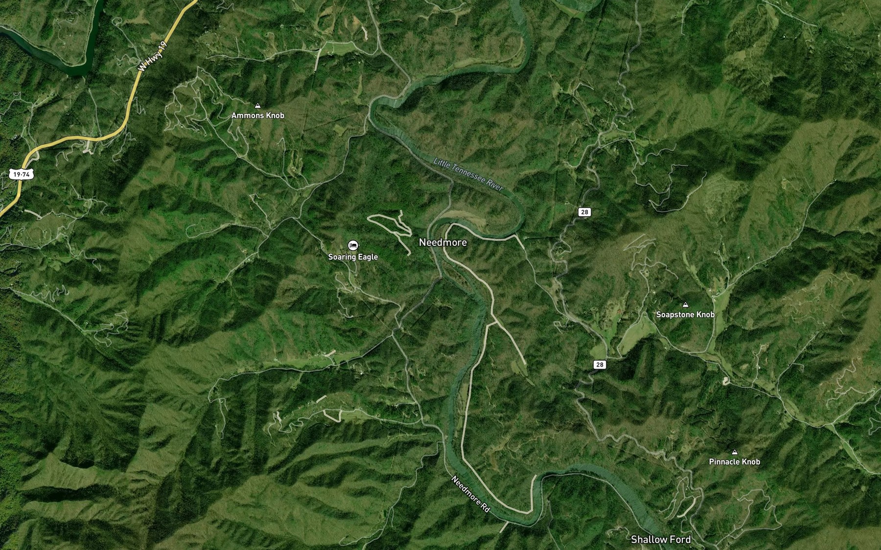 Satellite map of the Licklog Creek