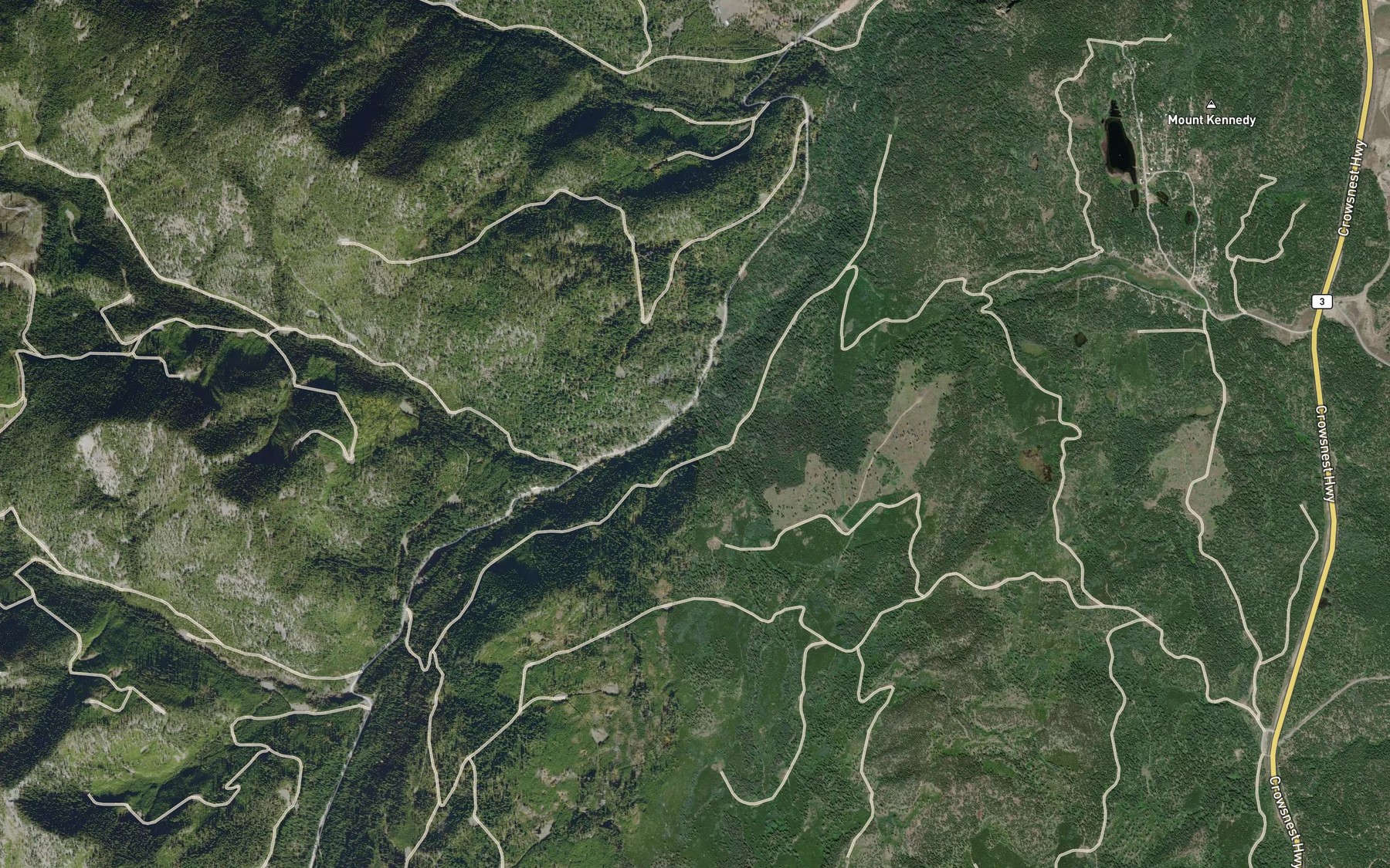 Satellite map of the Fourteen Mile Creek