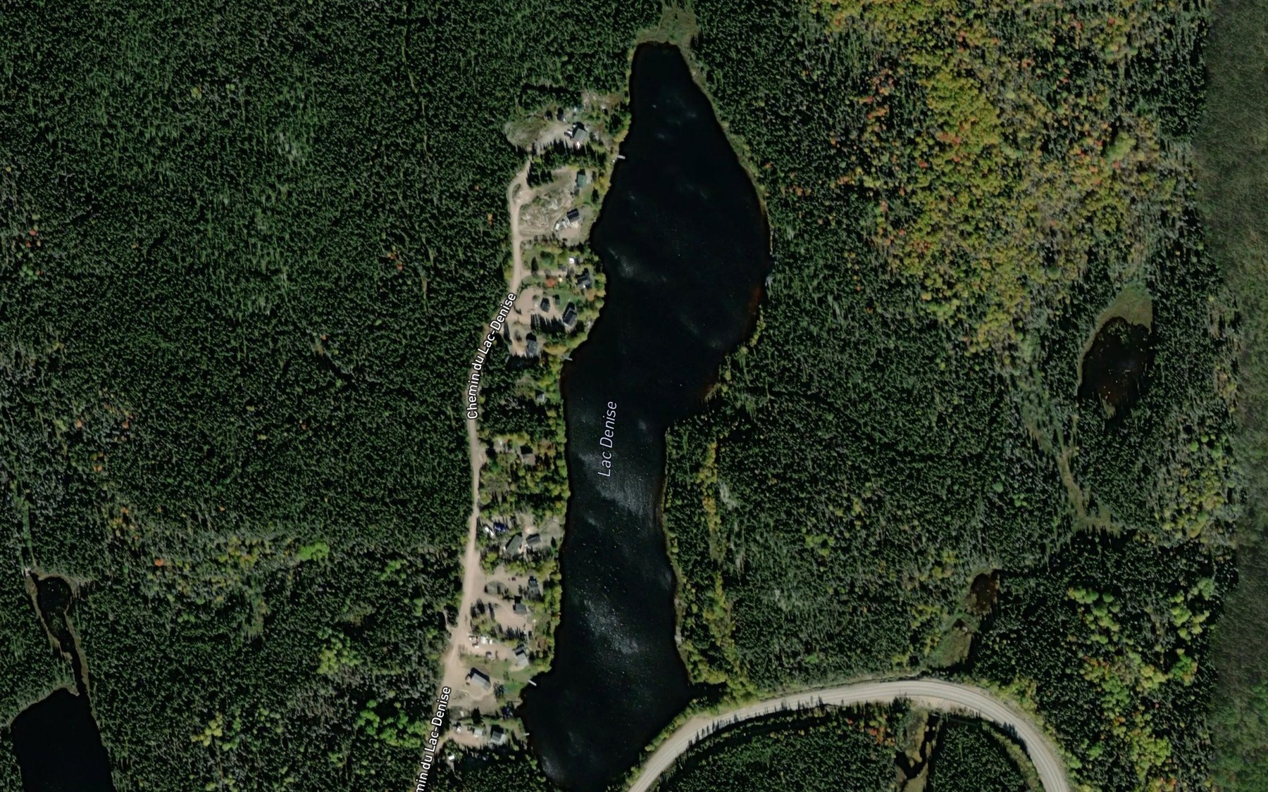 Satellite map of the Lac Denise