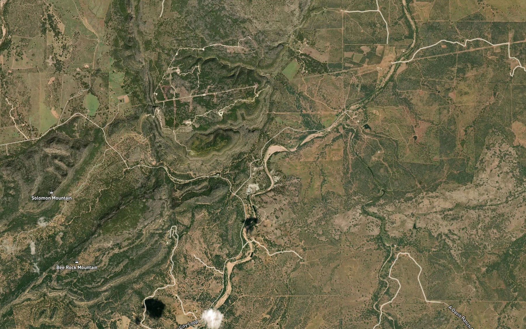 Satellite map of the Cutoff Creek