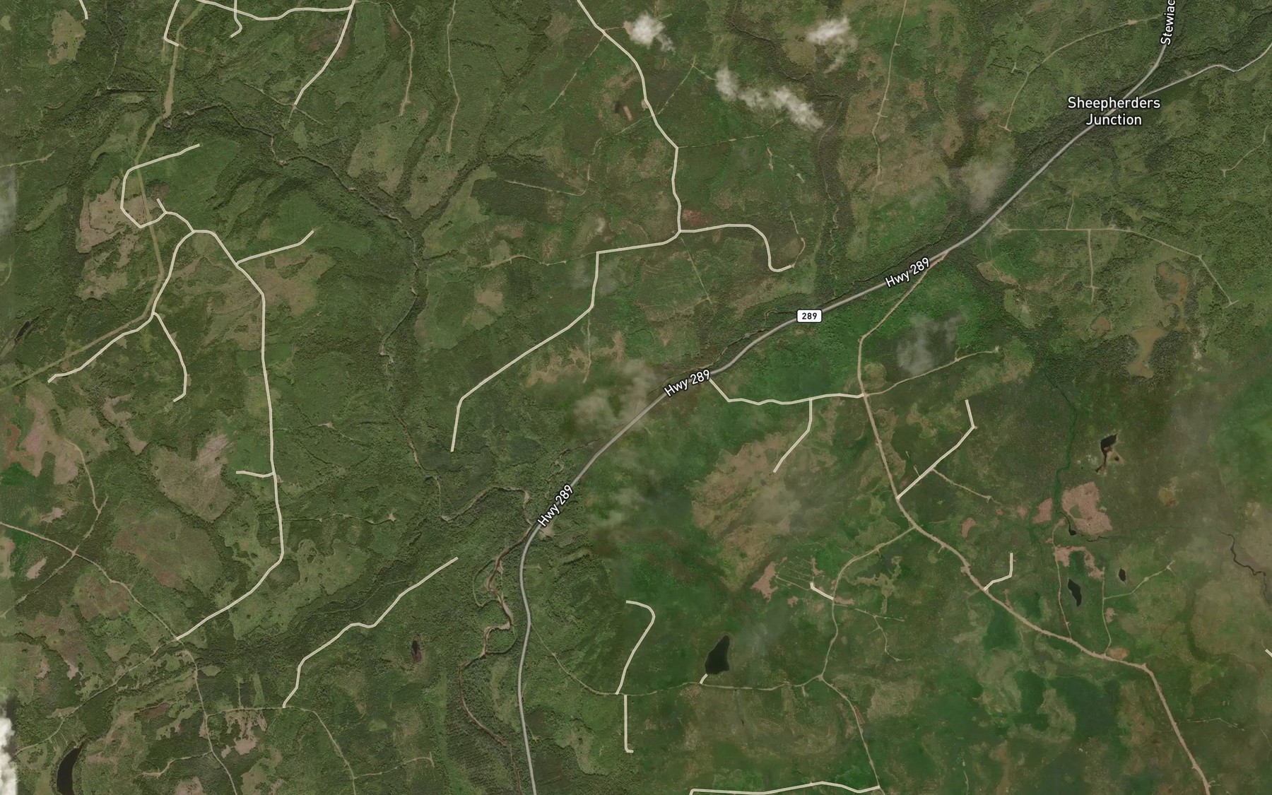 Satellite map of the Big Branch Stewiacke River