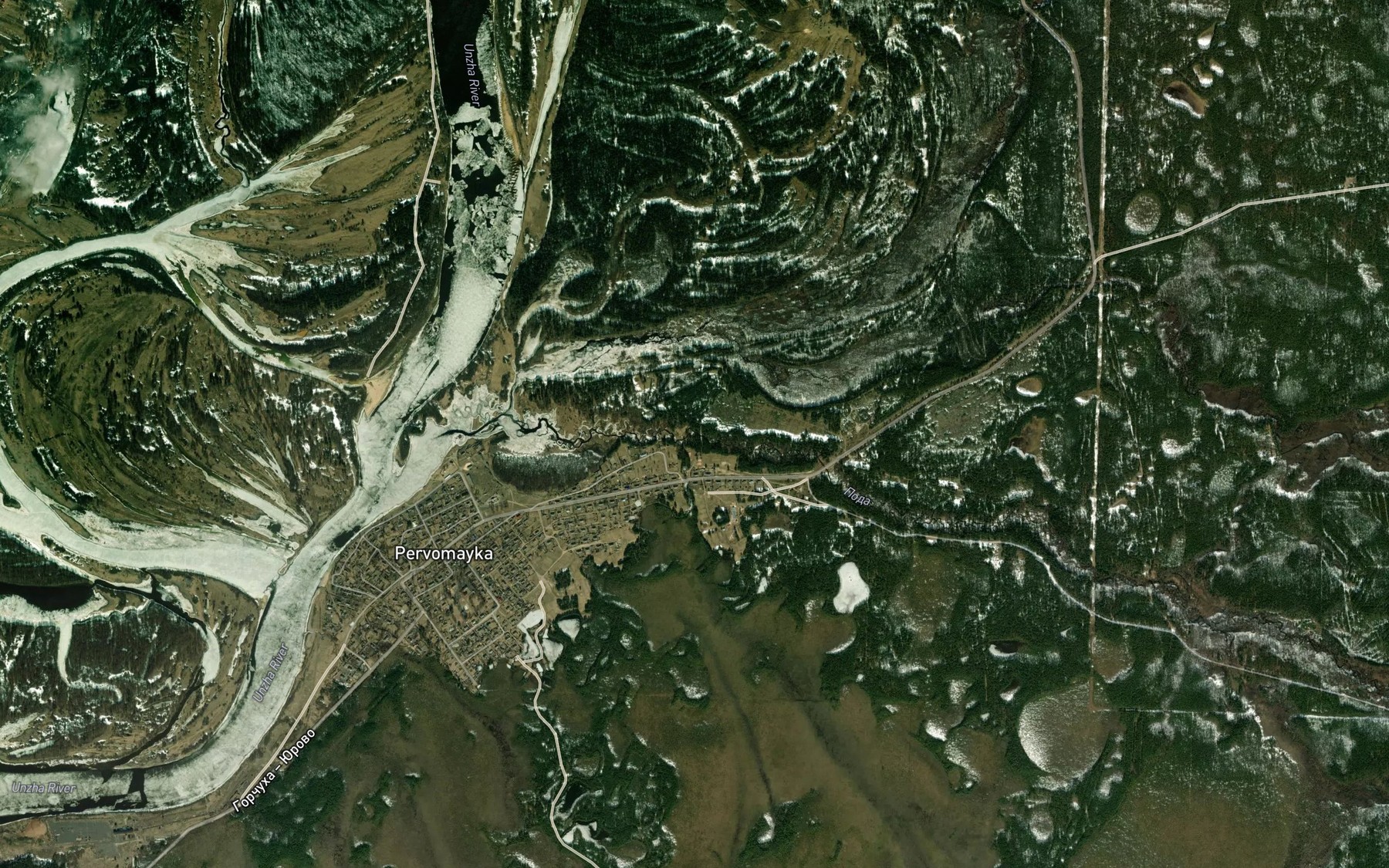 Satellite map of the Poda