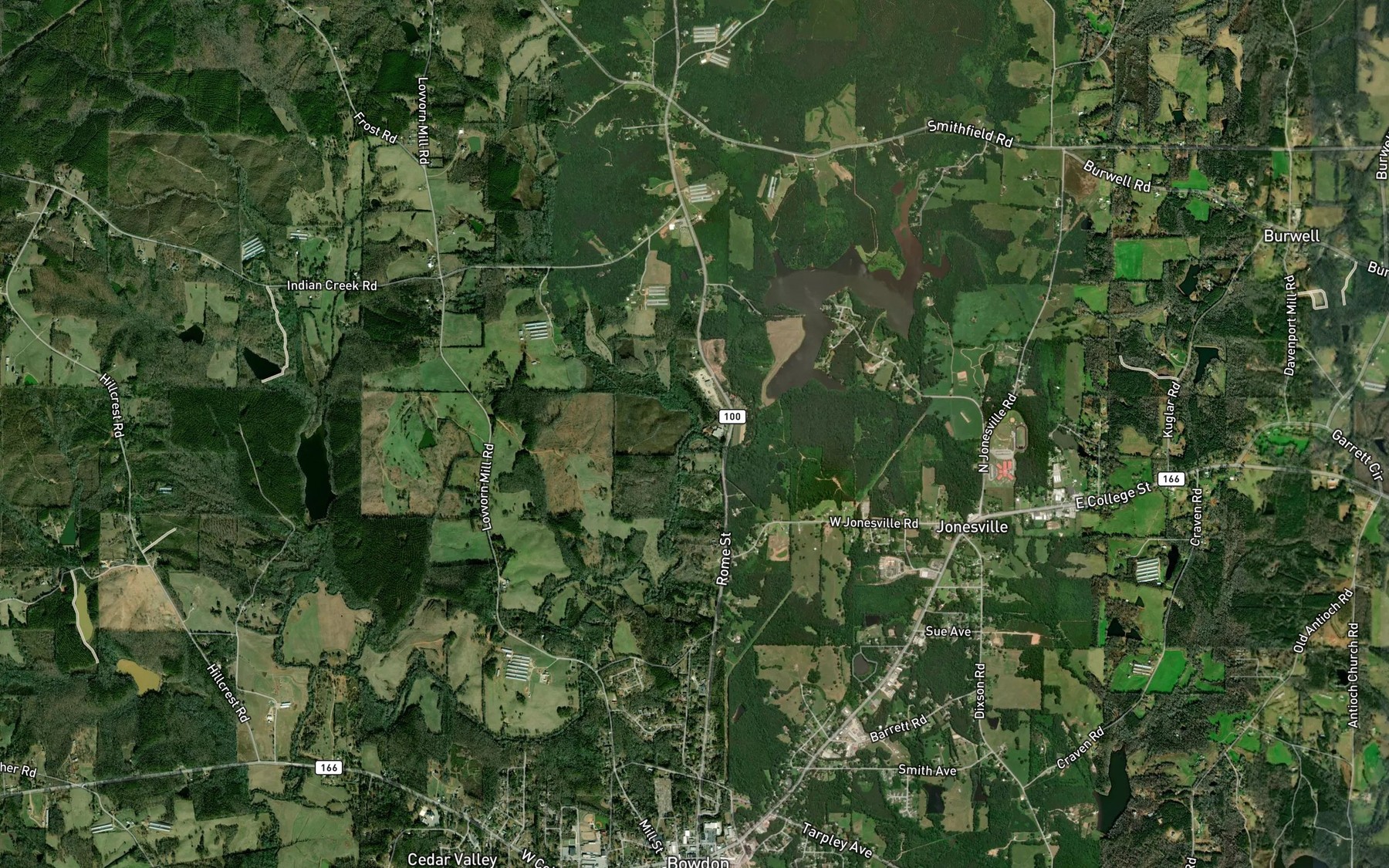 Satellite map of the Turkey Creek