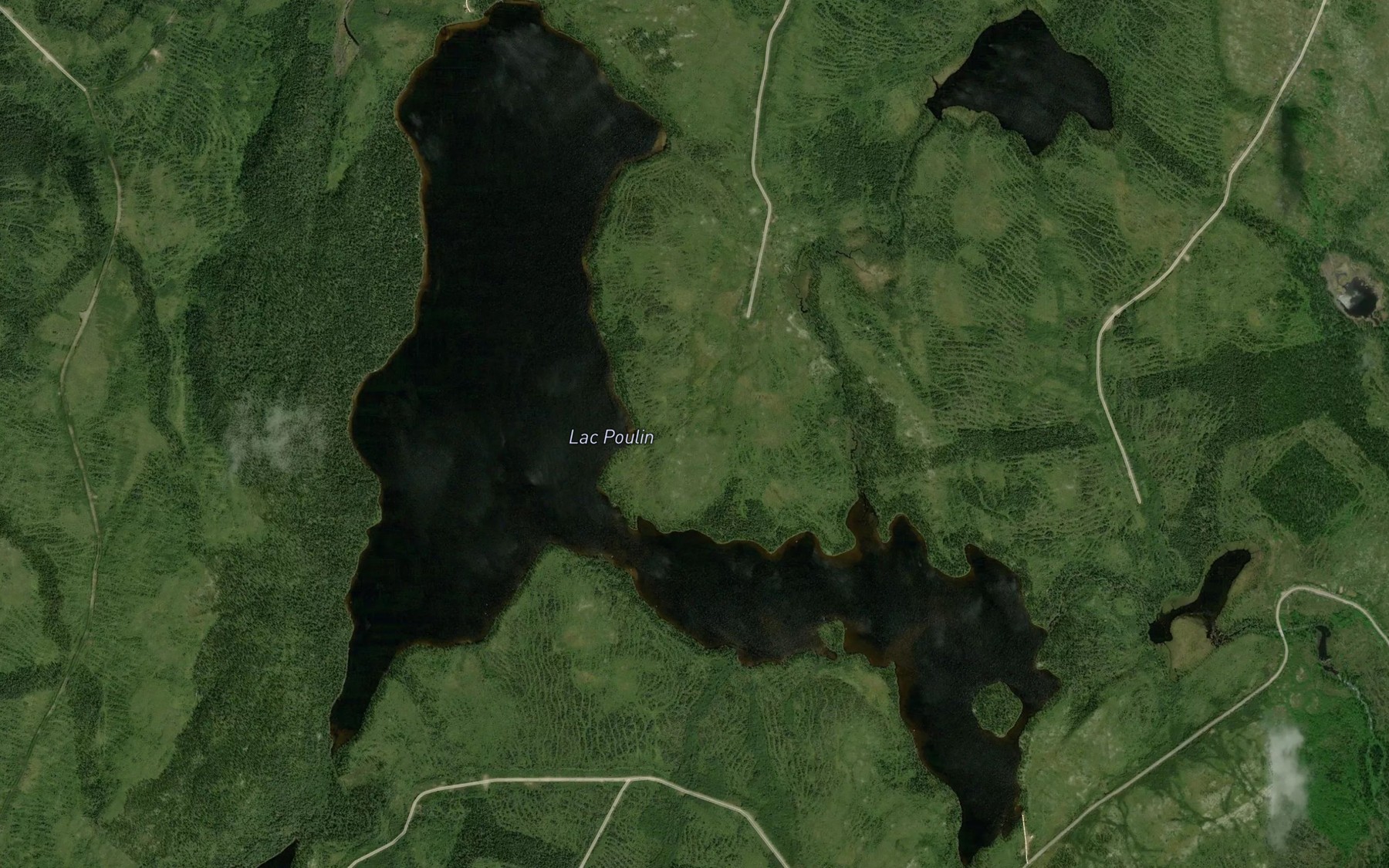 Satellite map of the Lac Poulin