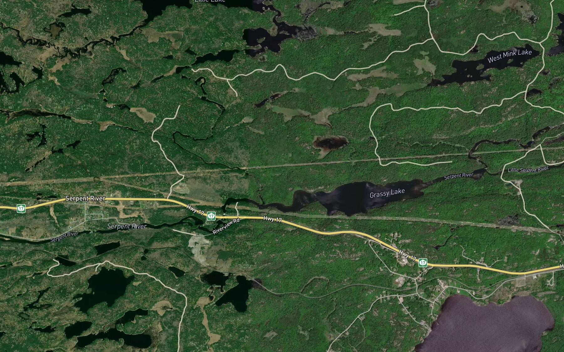 Satellite map of the Lizard Creek