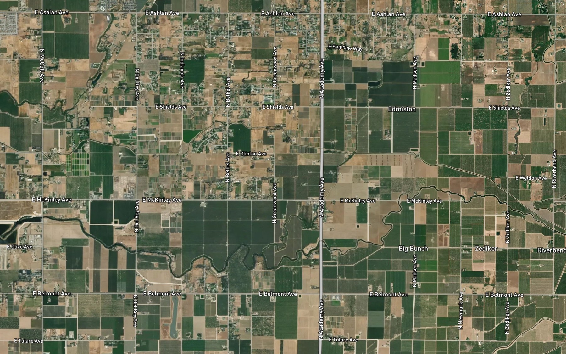 Satellite map of the Fairview Ditch
