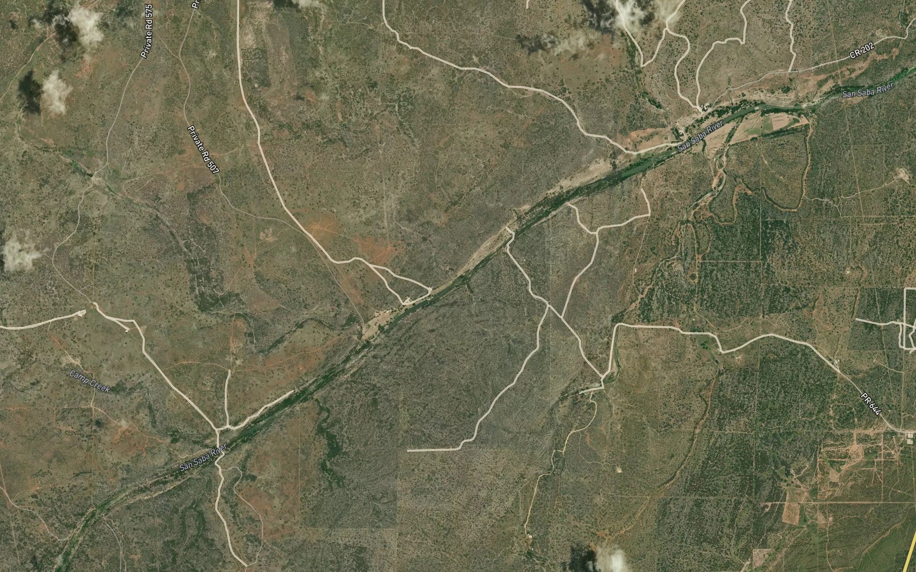 Satellite map of the Rocky Creek