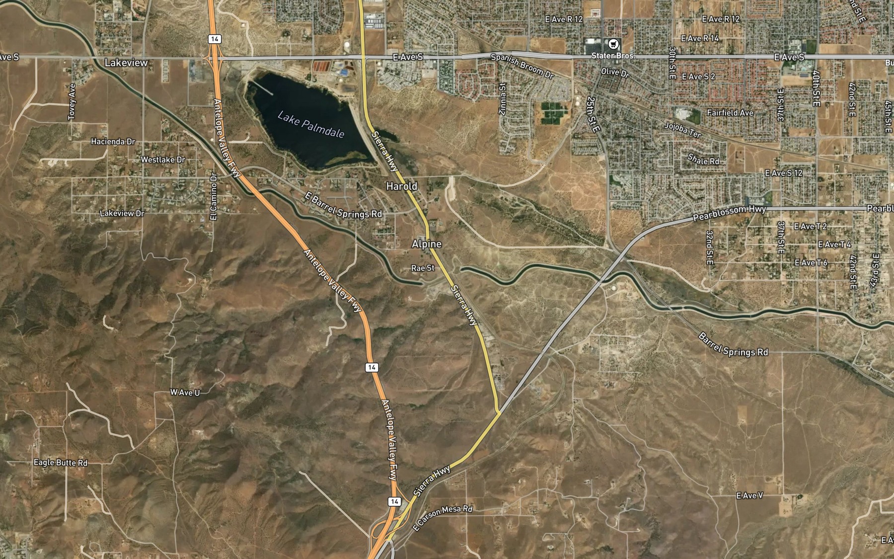 Satellite map of the Soledad Siphon