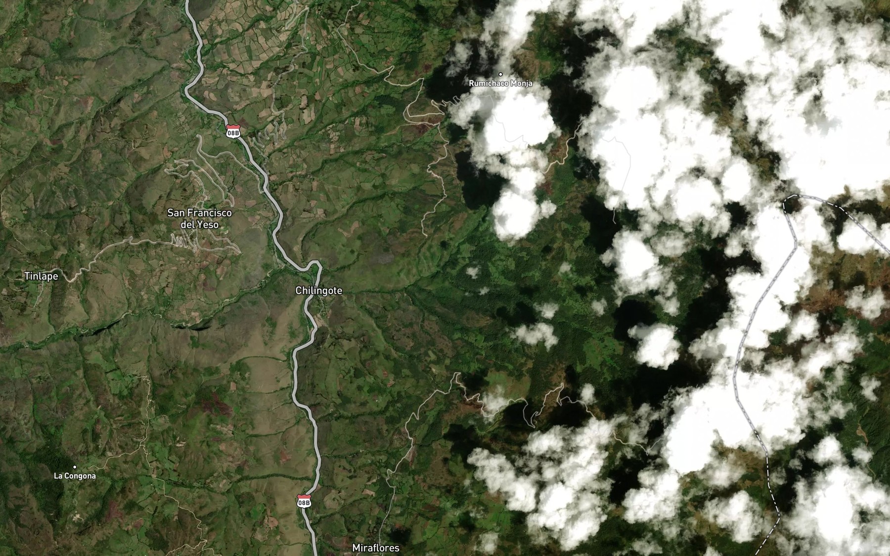 Satellite map of the Quebrada Corobamba
