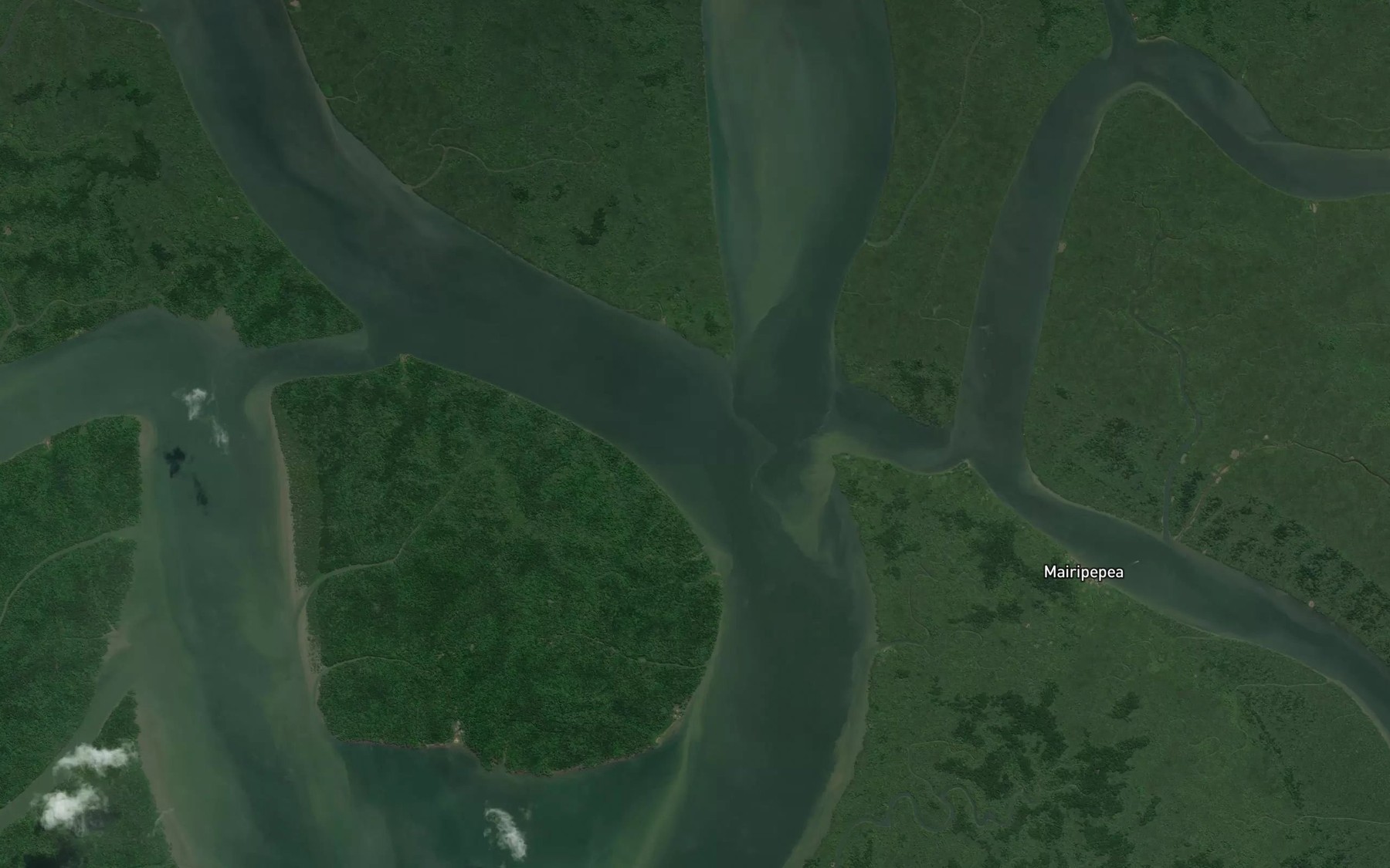 Satellite map of the Wapo River