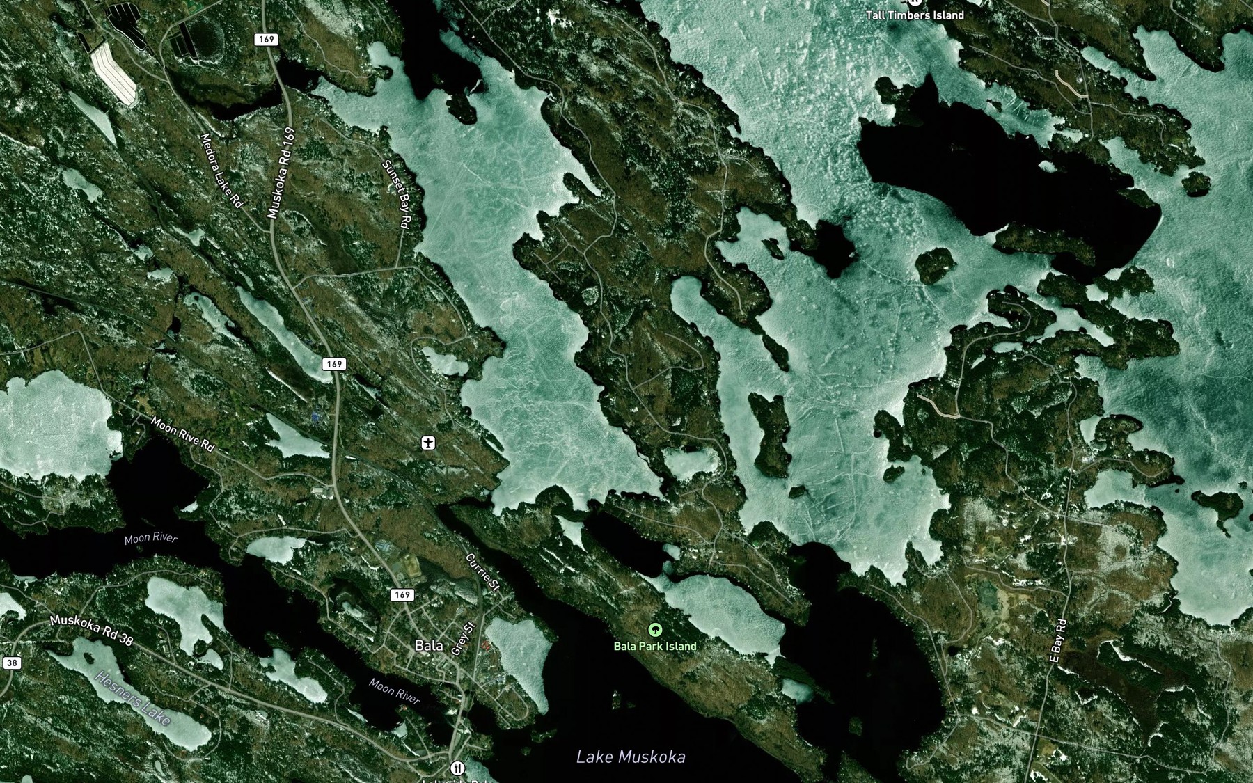 Satellite map of the Kemp Narrows