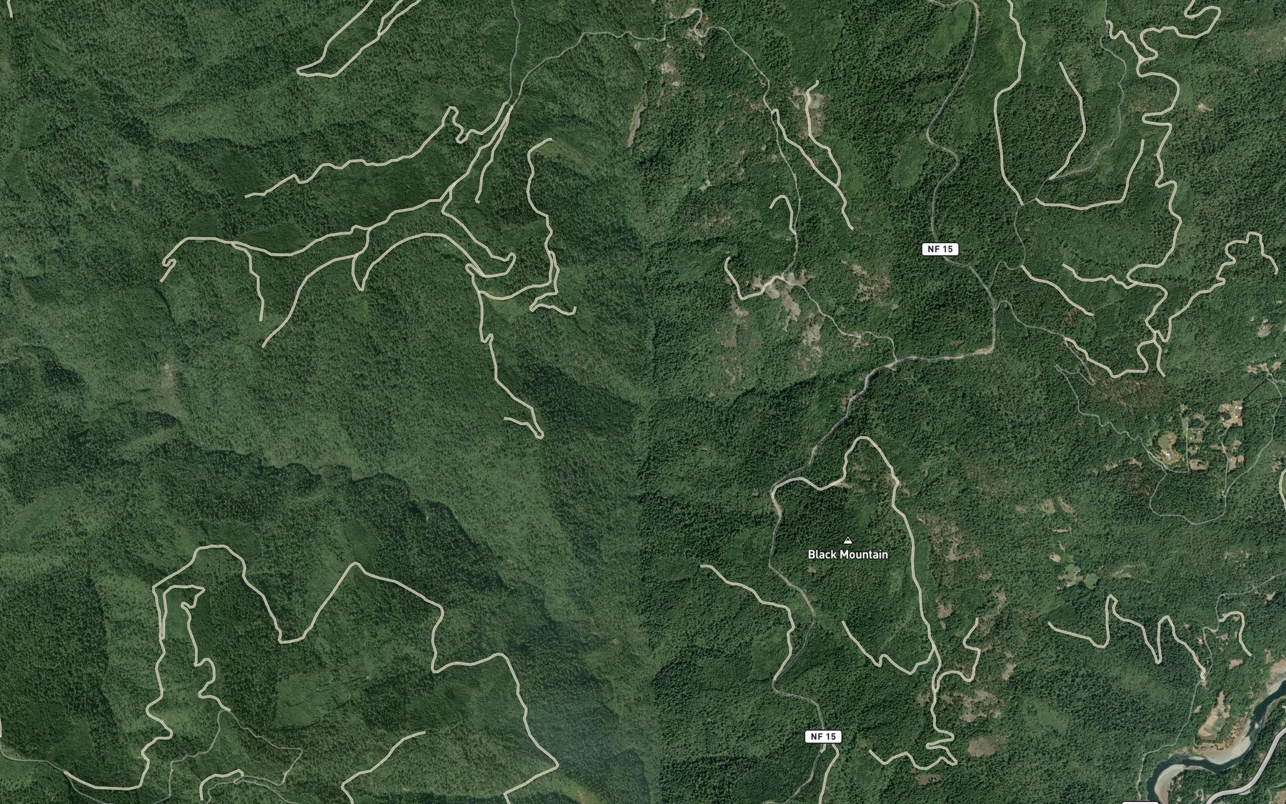 Satellite map of the Brown Creek