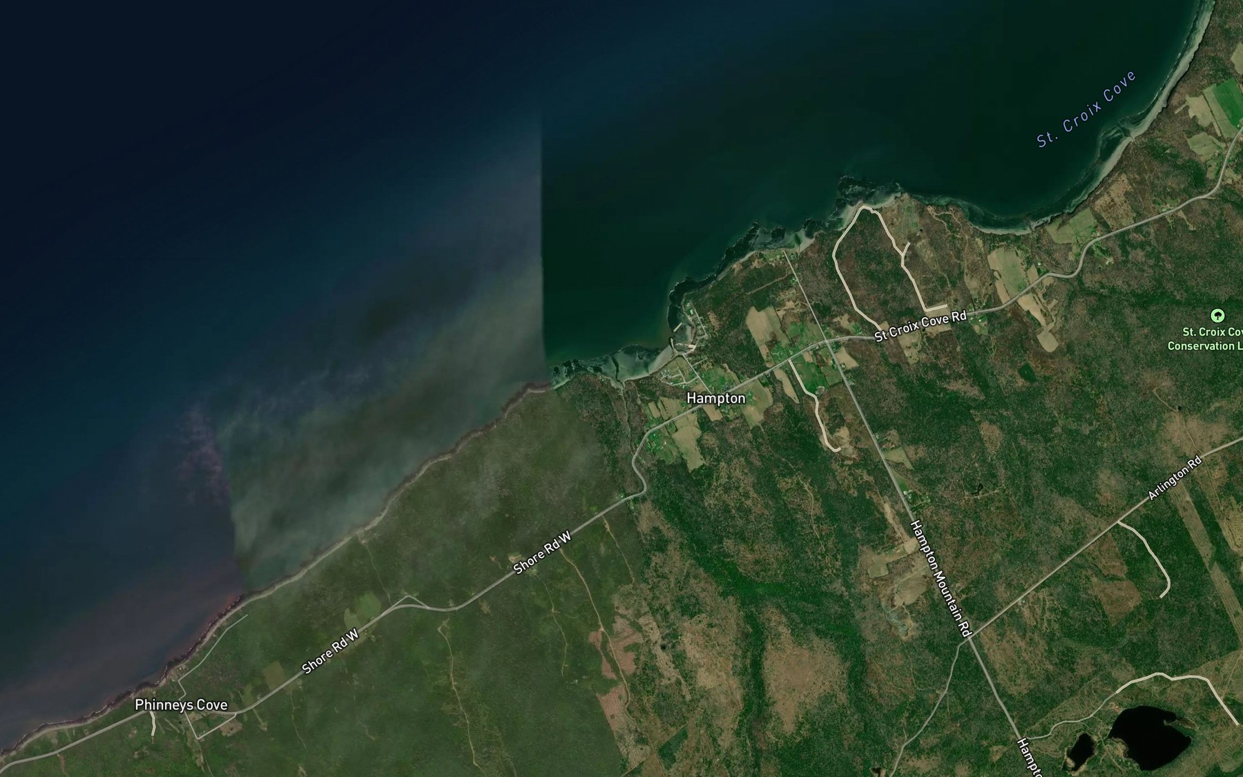 Satellite map of the Gaskill Brook