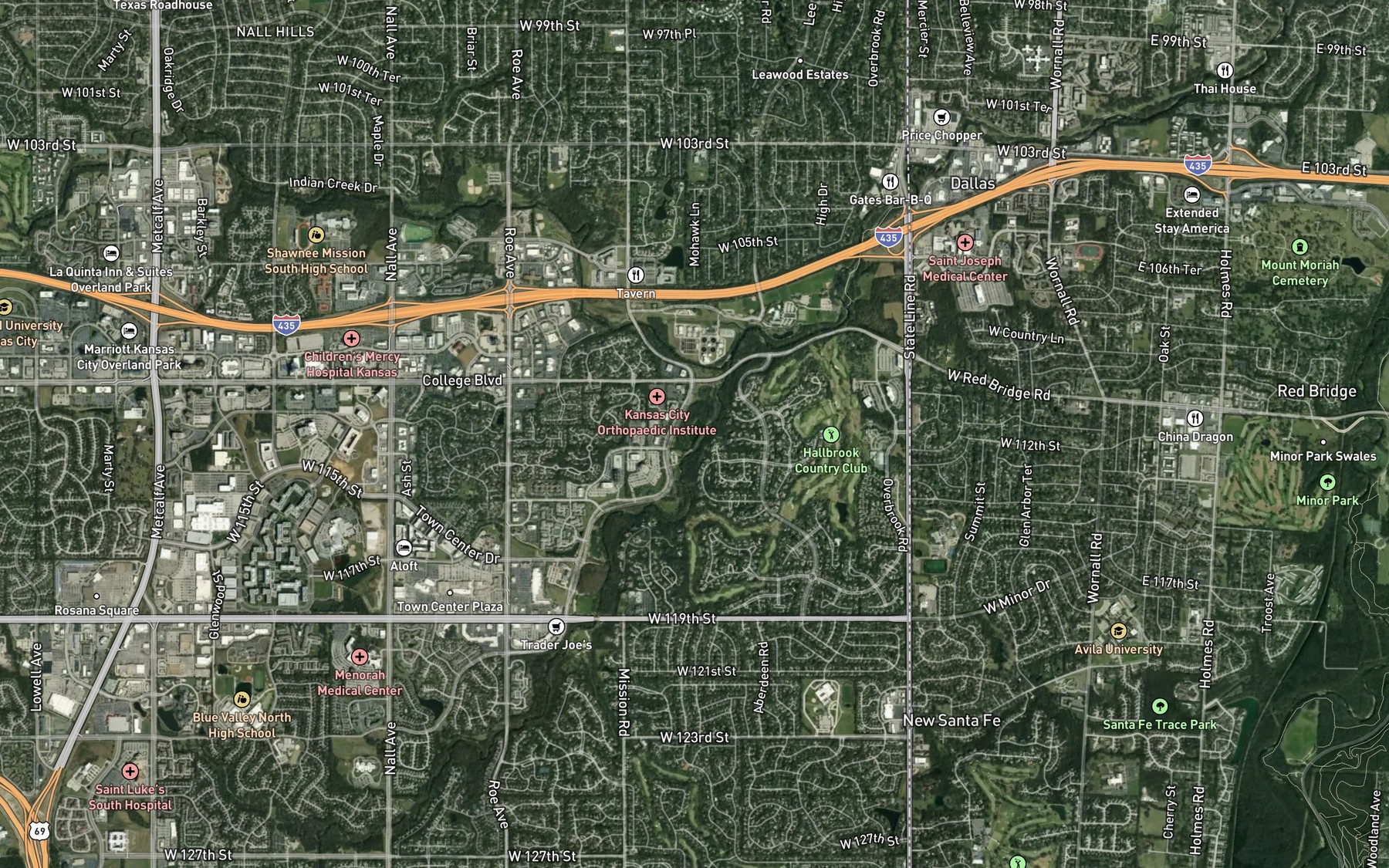 Satellite map of the Tomahawk Parkway North Pond