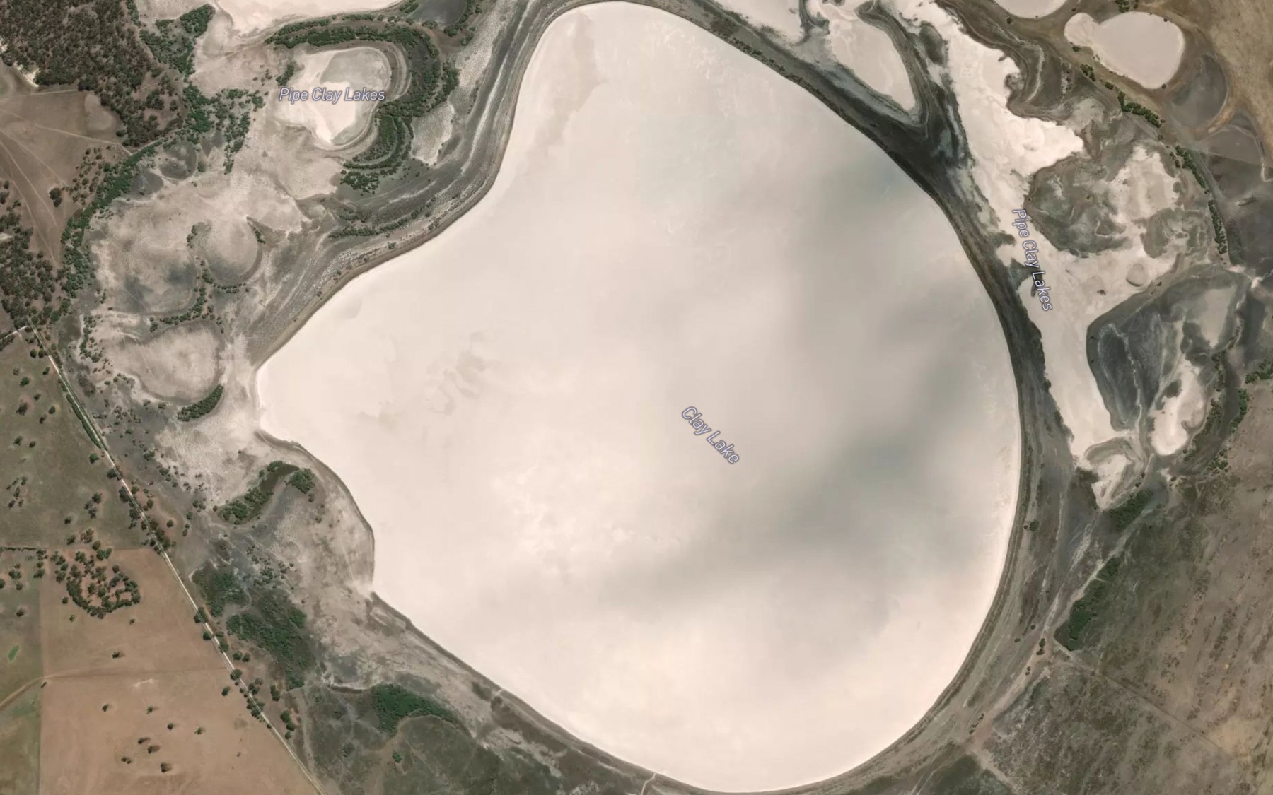 Satellite map of the Clay Lake