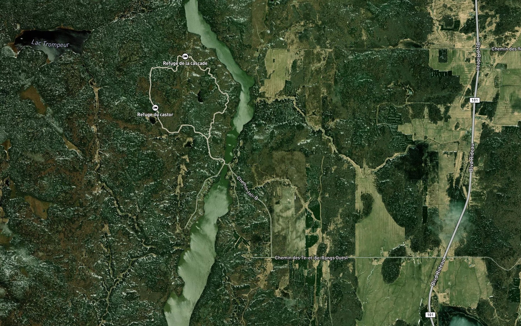 Satellite map of the Ruisseau Ash