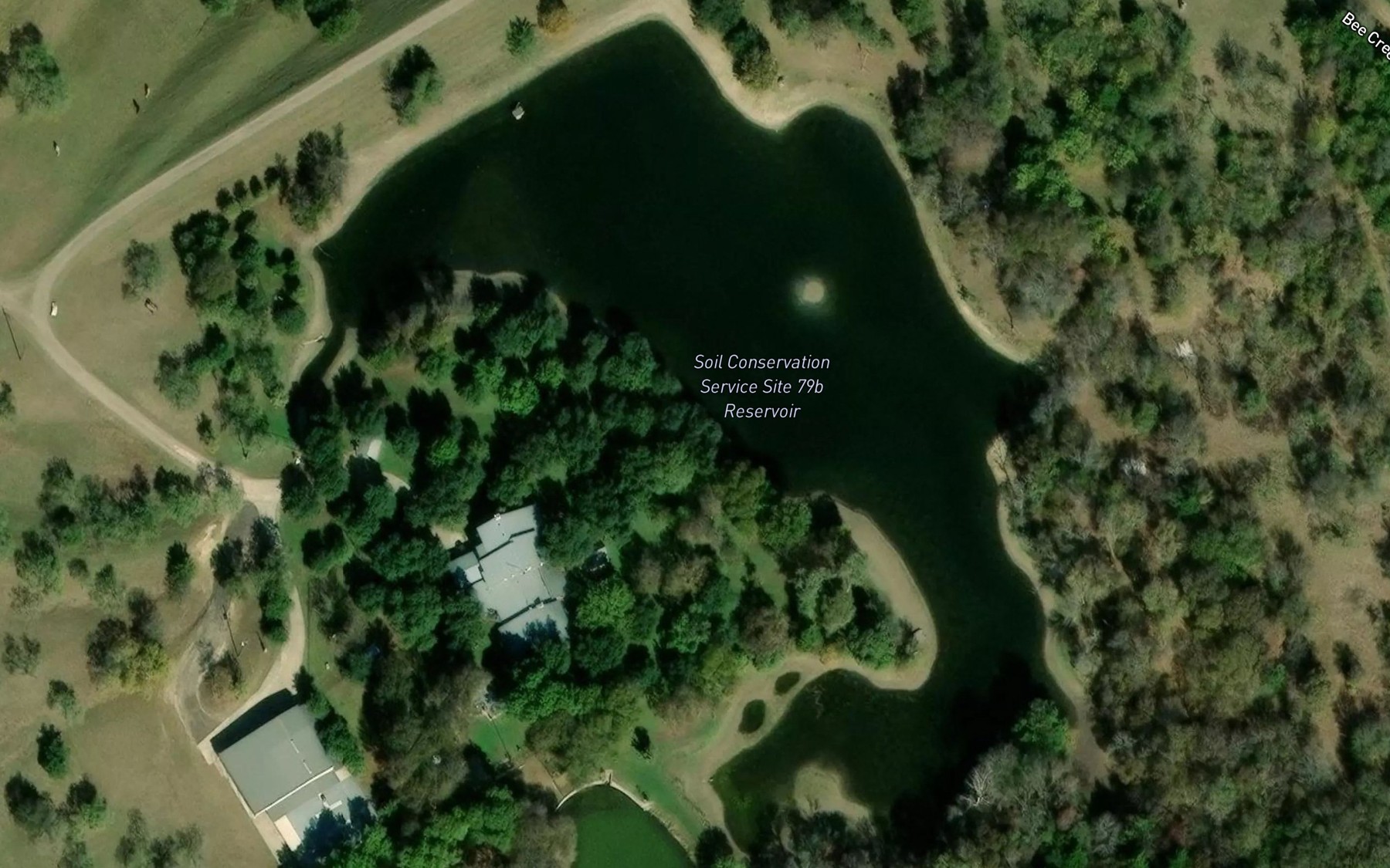 Satellite map of the Soil Conservation Service Site 79b Reservoir