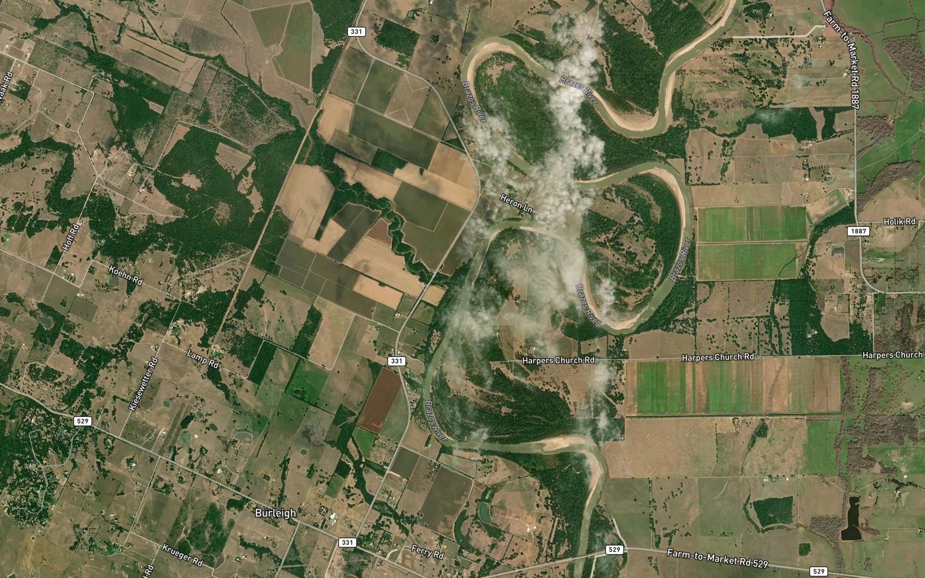 Satellite map of the Piney Creek