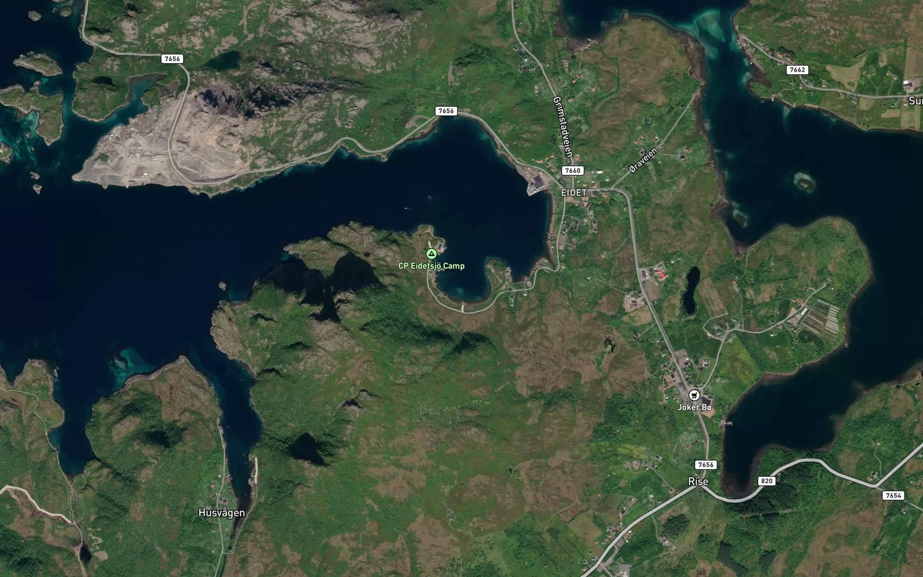 Satellite map of the Kraknesbukta
