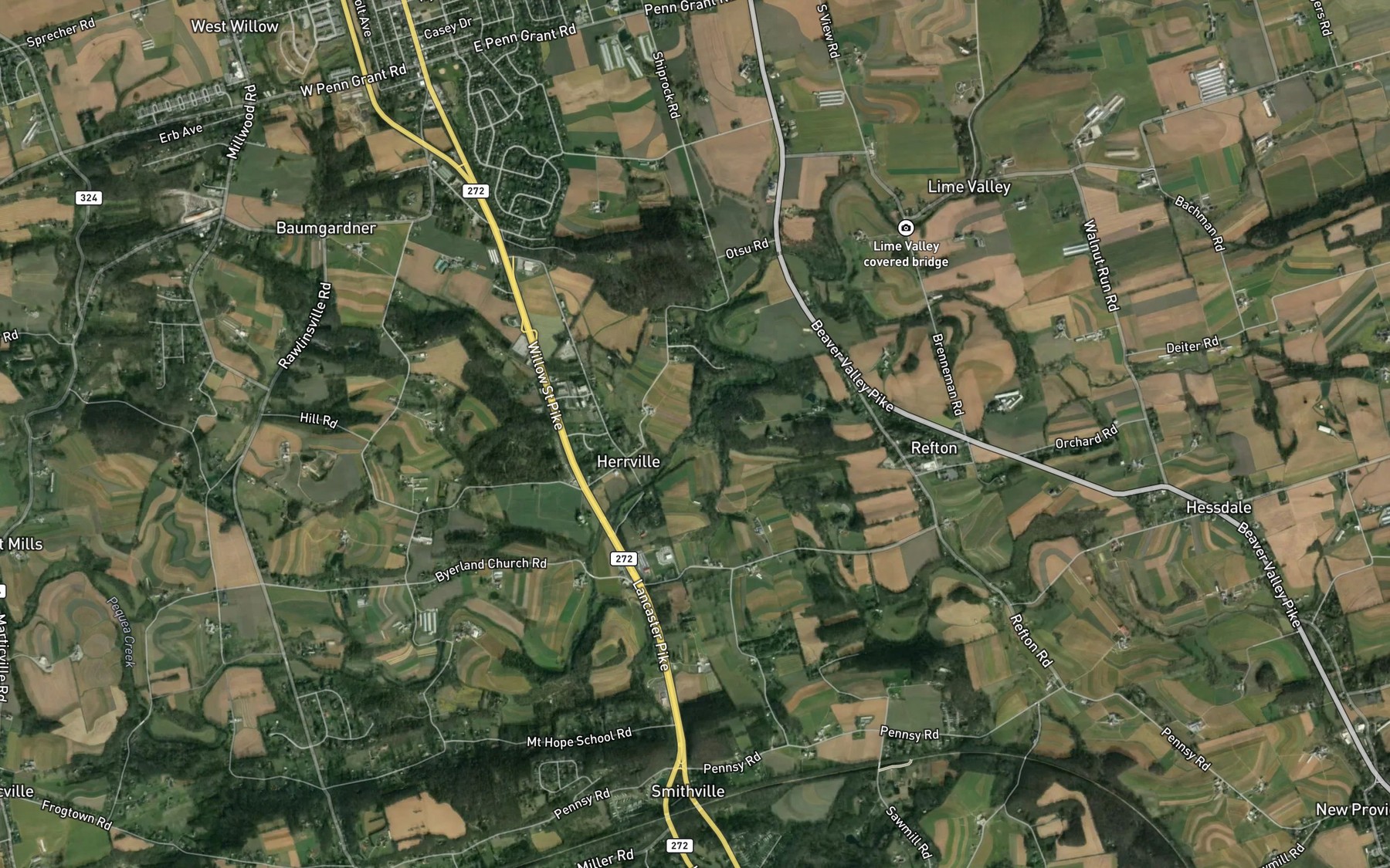 Satellite map of the Big Beaver Creek