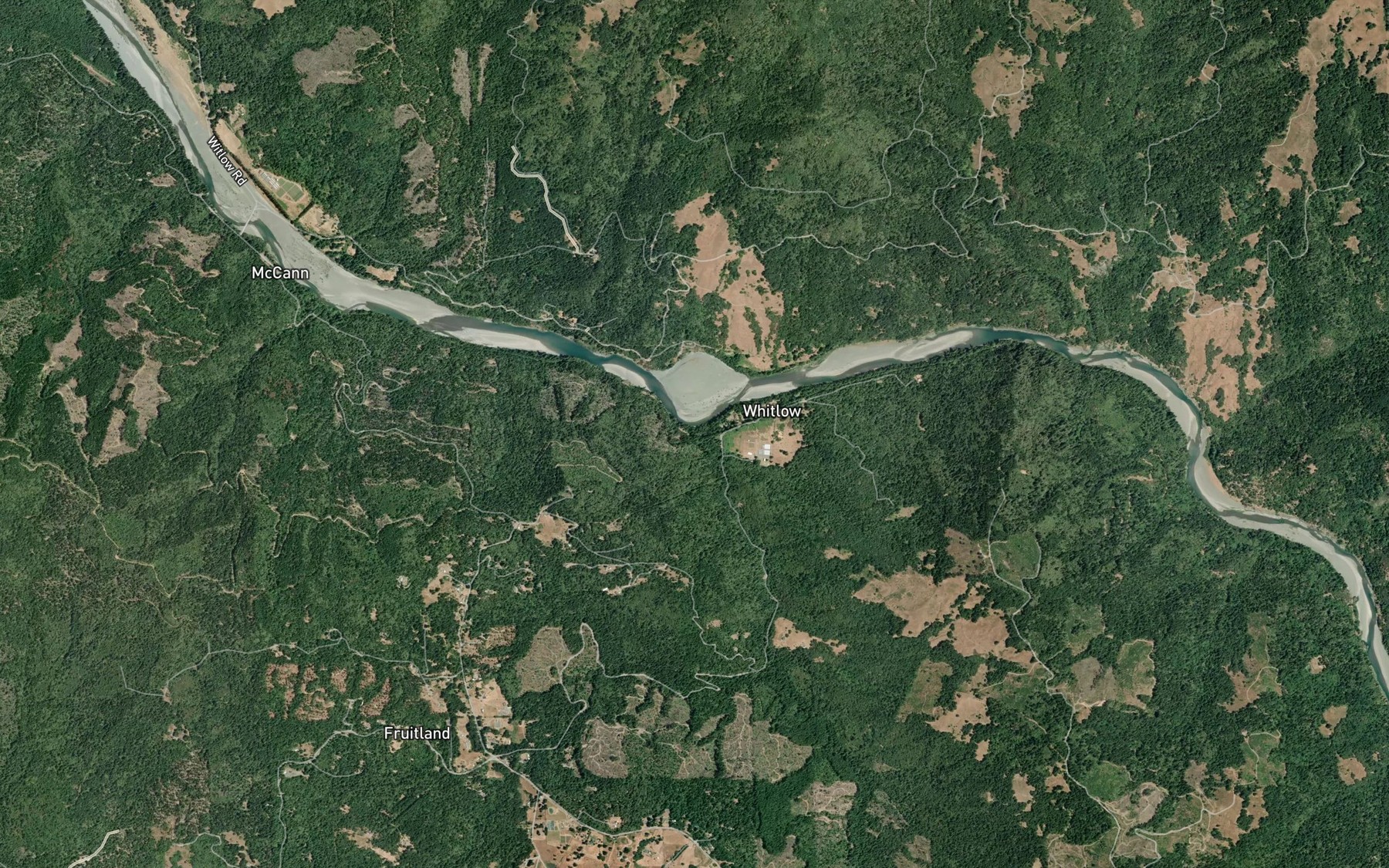 Satellite map of the Sonoma Creek