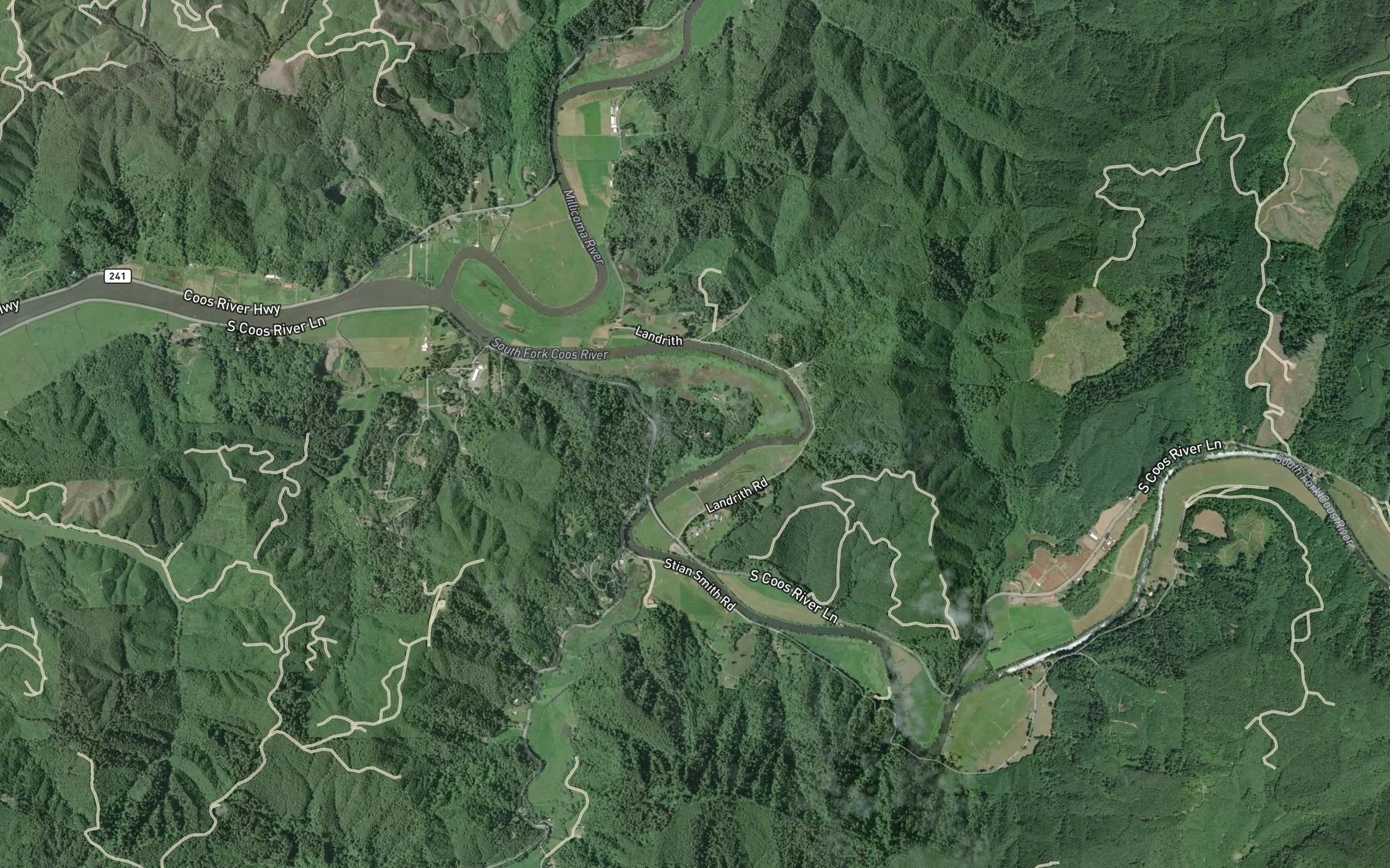 Satellite map of the Luse Spring