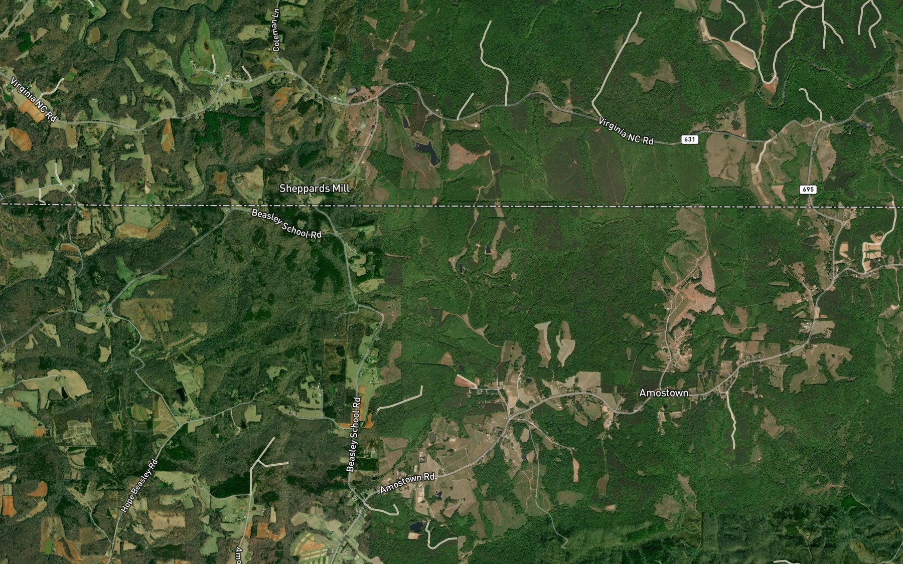 Satellite map of the Little Crooked Creek