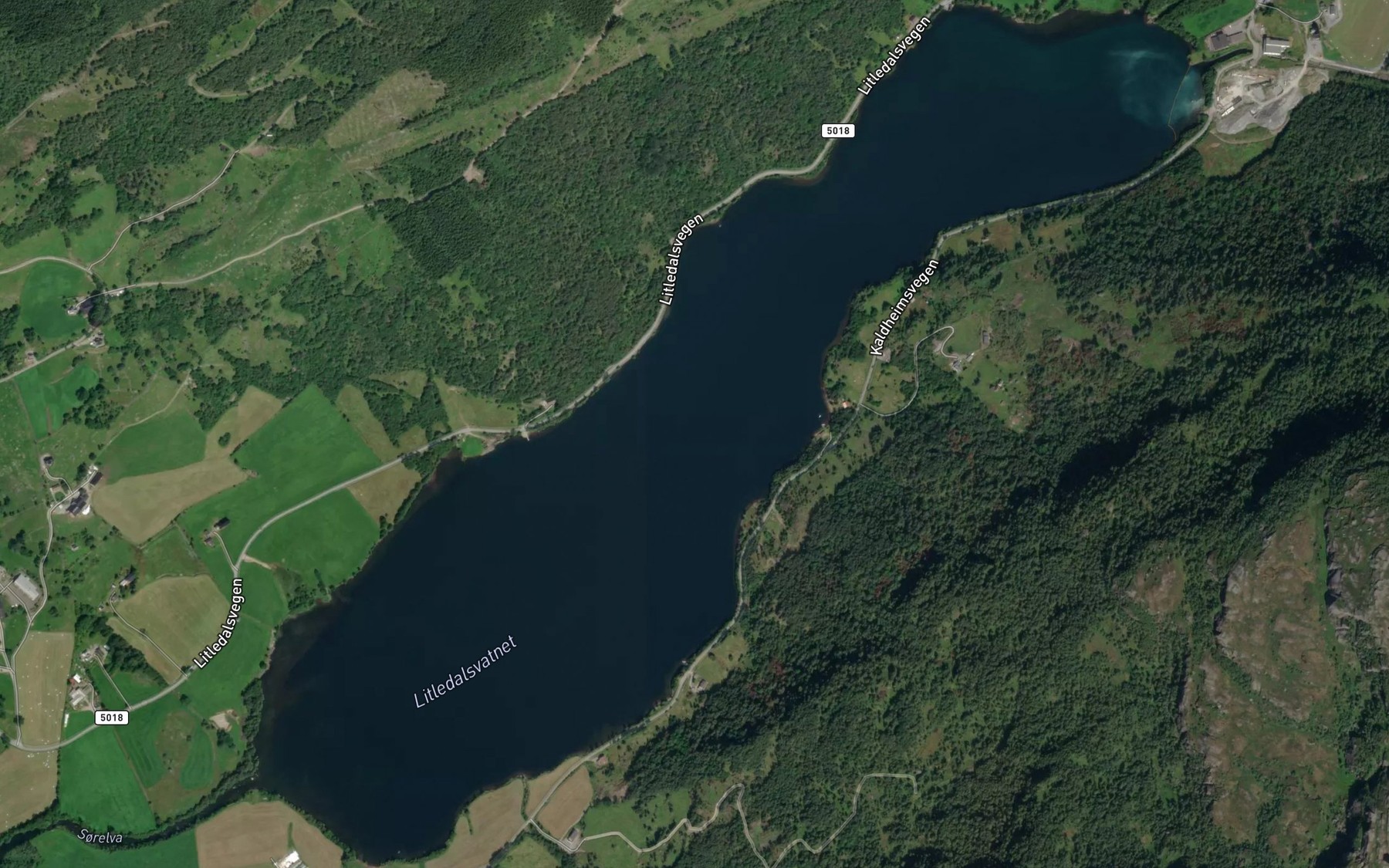 Satellite map of the Litledalsvatnet