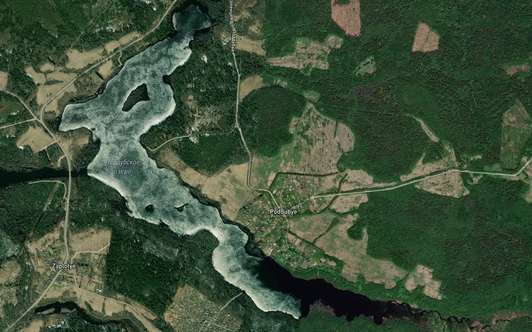 Satellite map of the Ozero Poddubskoye