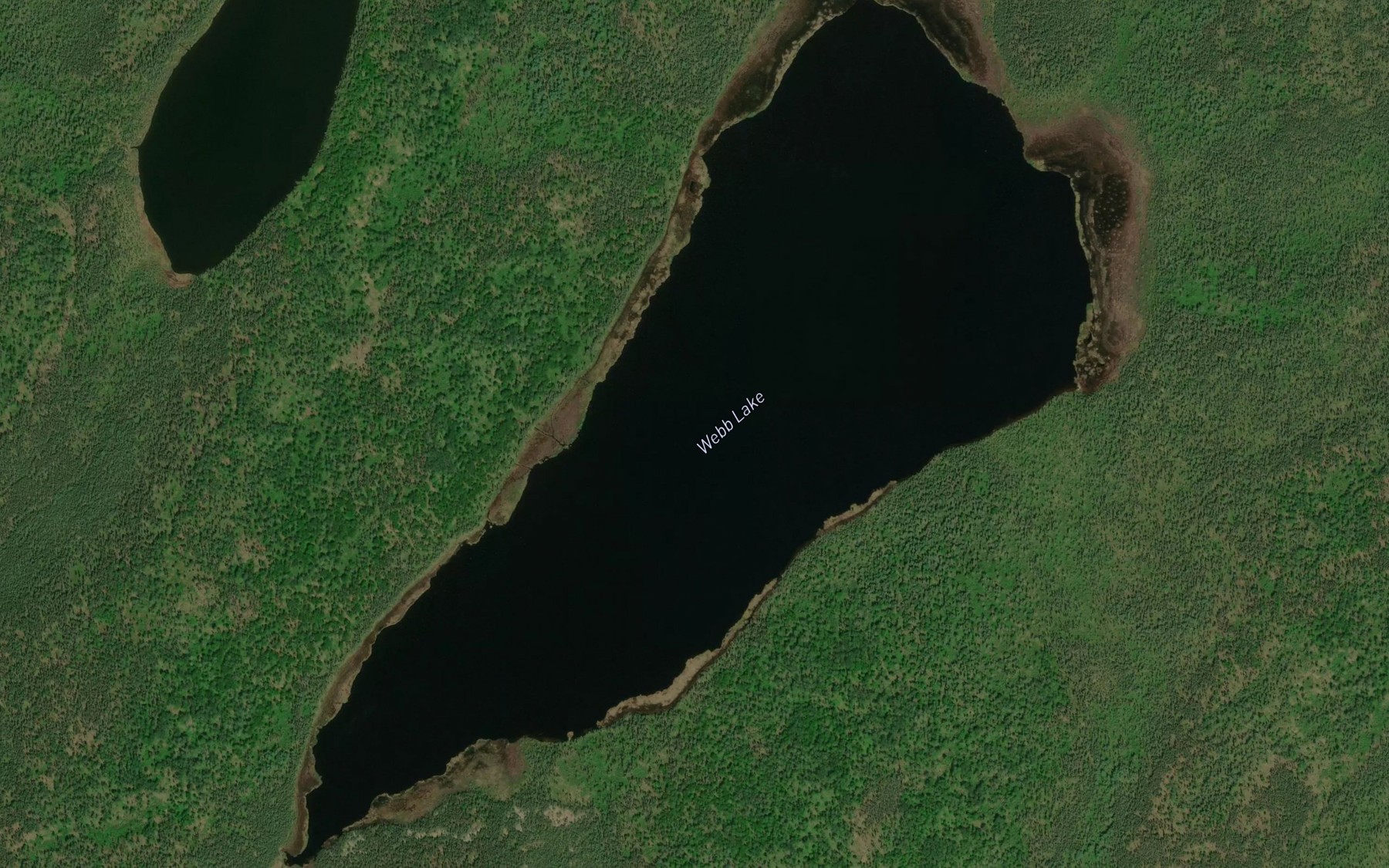 Satellite map of the Webb Lake