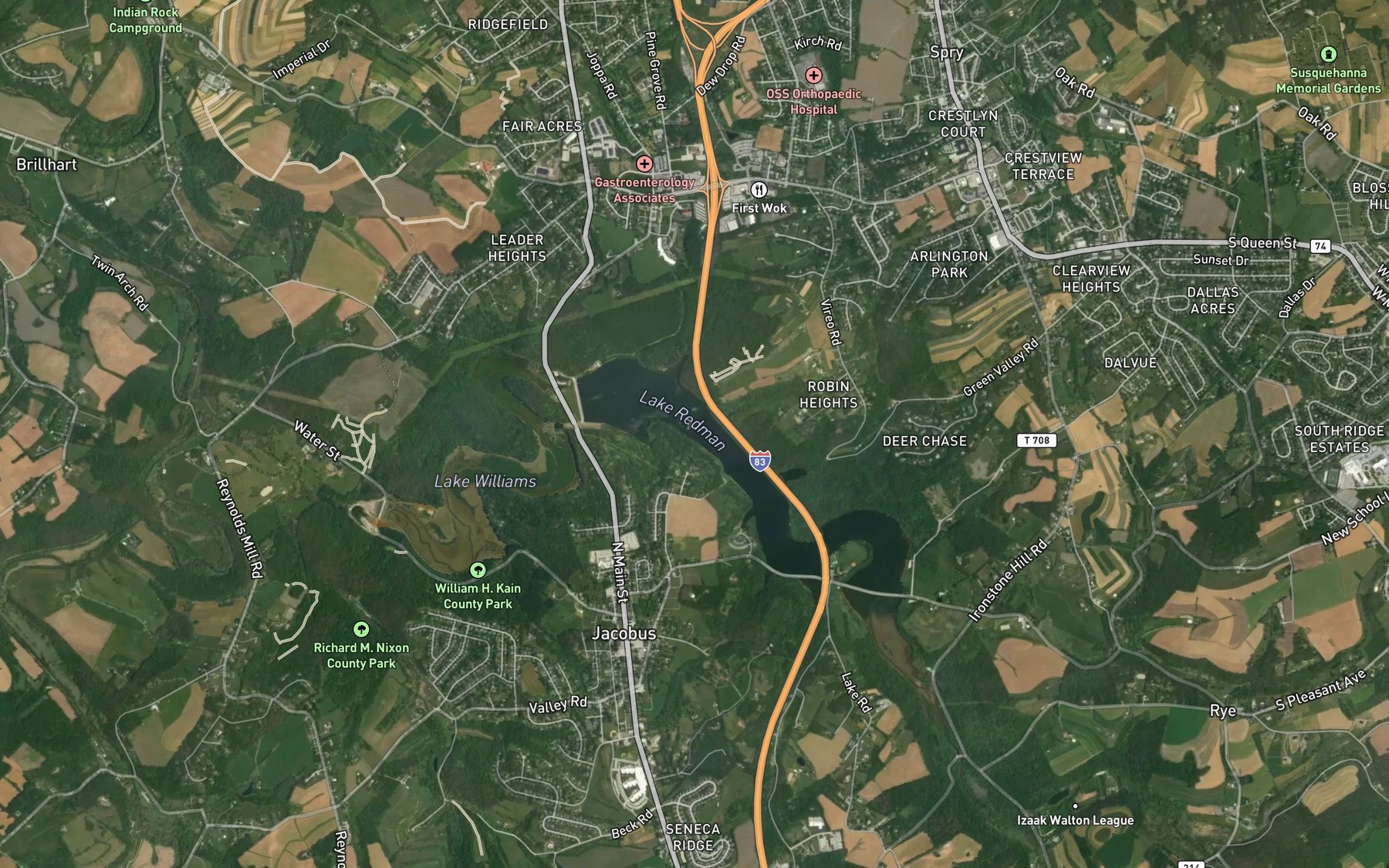 Satellite map of the Spot 5
