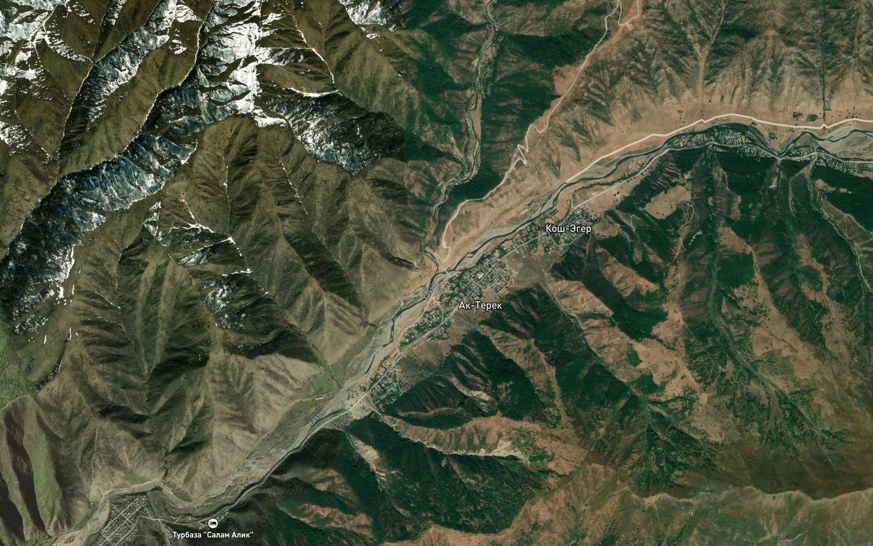 Satellite map of the Zindan-Suu
